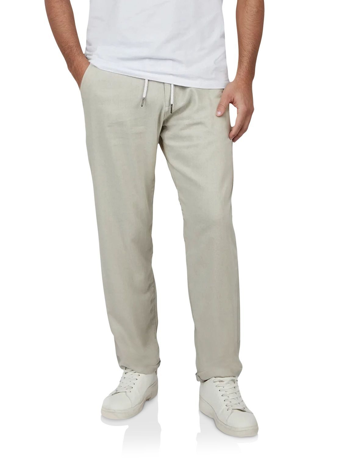 riverso Chinohose Herren Freizeithose RIVMarco Regular Fit Leinenhose mit Zugbandverschluss