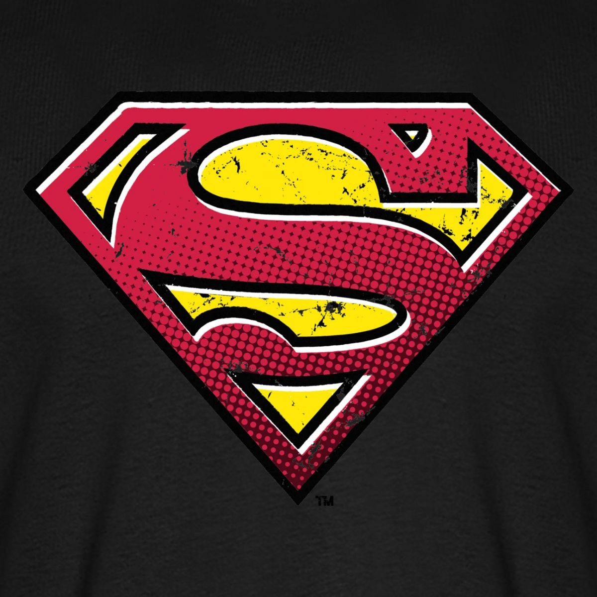 Spreadshirt T-Shirt DC Comics Superman Logo Used Look Punkte Style Männer Premium T-Shirt (1-tlg)