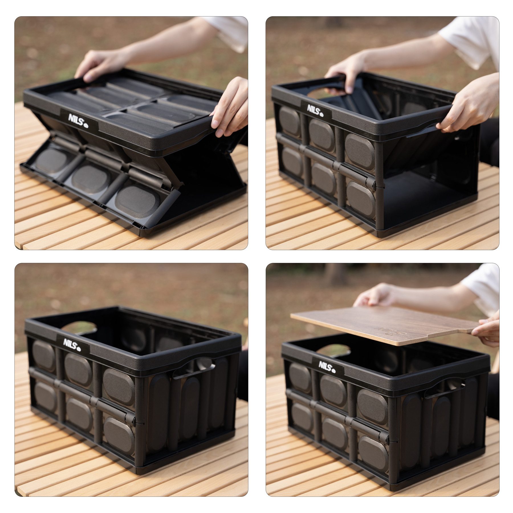 NILS CAMP Aufbewahrungsbox 2in1 Klappbare Campingkiste günstig online kaufen
