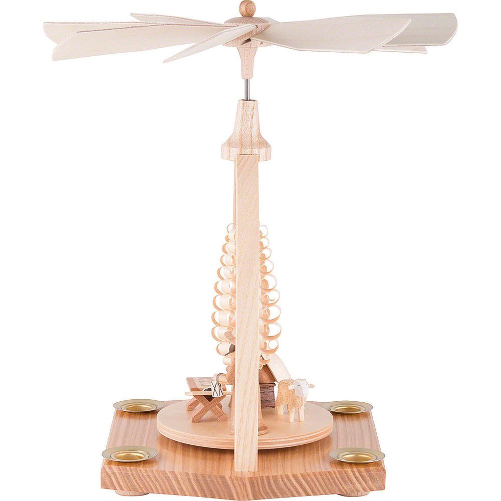 Seiffener Kunsthandwerk Theo Lorenz Weihnachtspyramide 1-stöckige Pyramide Krippe (23cm) von Theo Lorenz Kunsthandwerk
