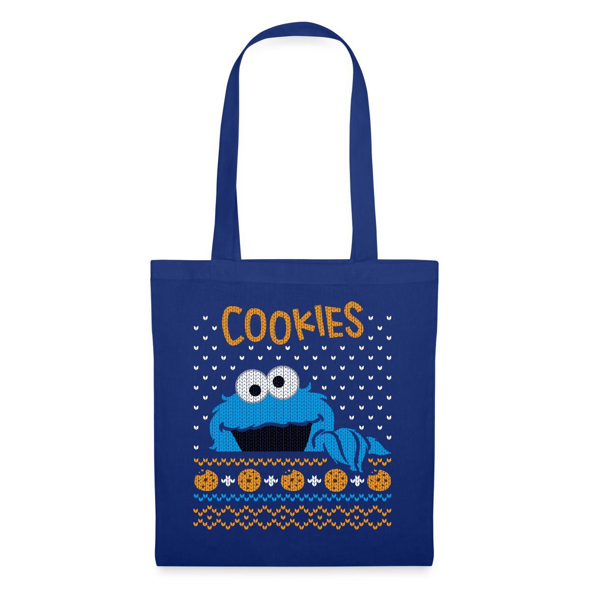 Henkeltasche Sesamstraße Krümelmonster Ugly Xmas Stoffbeutel