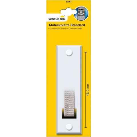 SCHELLENBERG Gurtwickler-Abdeckplatte STANDARD Maxi, Zubehör für Einlassgurtwickler, langlebige, aus Kunststoff, für Einlassgurtwickler, 160 mm, weiß