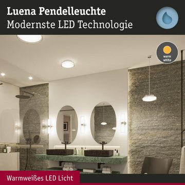 Paulmann LED Pendelleuchte LED Pendelleuchte Luena in Transparent und Chrom 11,5W 600lm IP44, keine Angabe, Leuchtmittel enthalten: Ja, fest verbaut, LED, warmweiss, Hängeleuchte, Pendellampe, Pendelleuchte