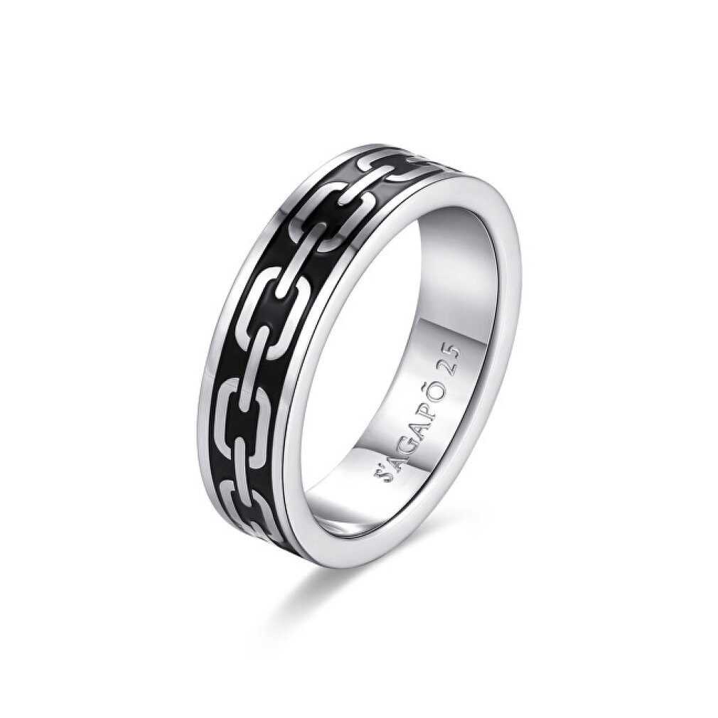 s'agapo Fingerring Massive steel ring for men Ripple SRP37 - Circuit: 63 mm