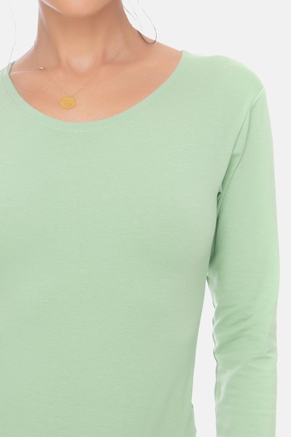 Evoni Stringbody Damen Langarmbody Rundhals