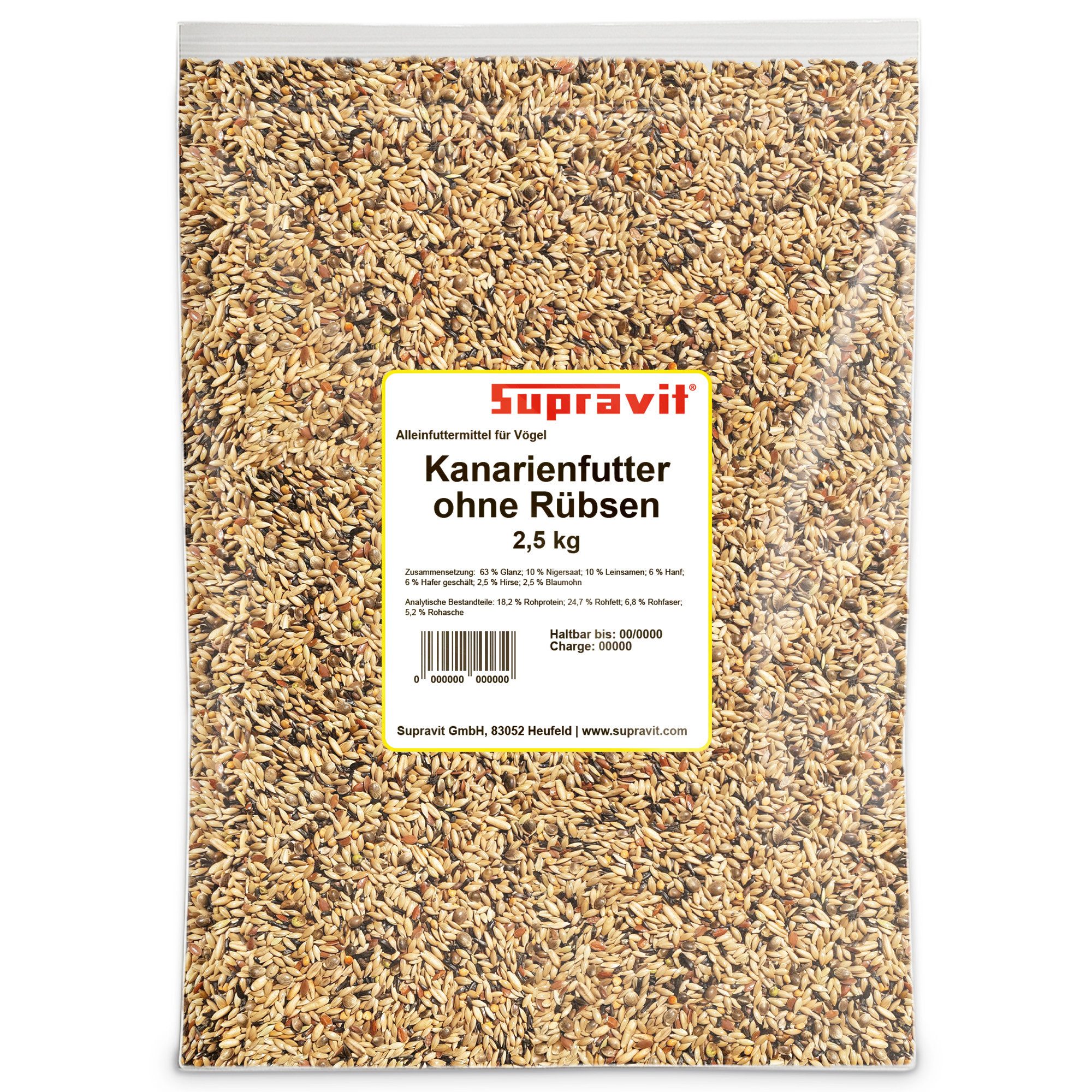 Supravit Kanarienfutter ohne Rübsen - Ganzjahres-Futter für Kanarienvögel, für: Ziervogel