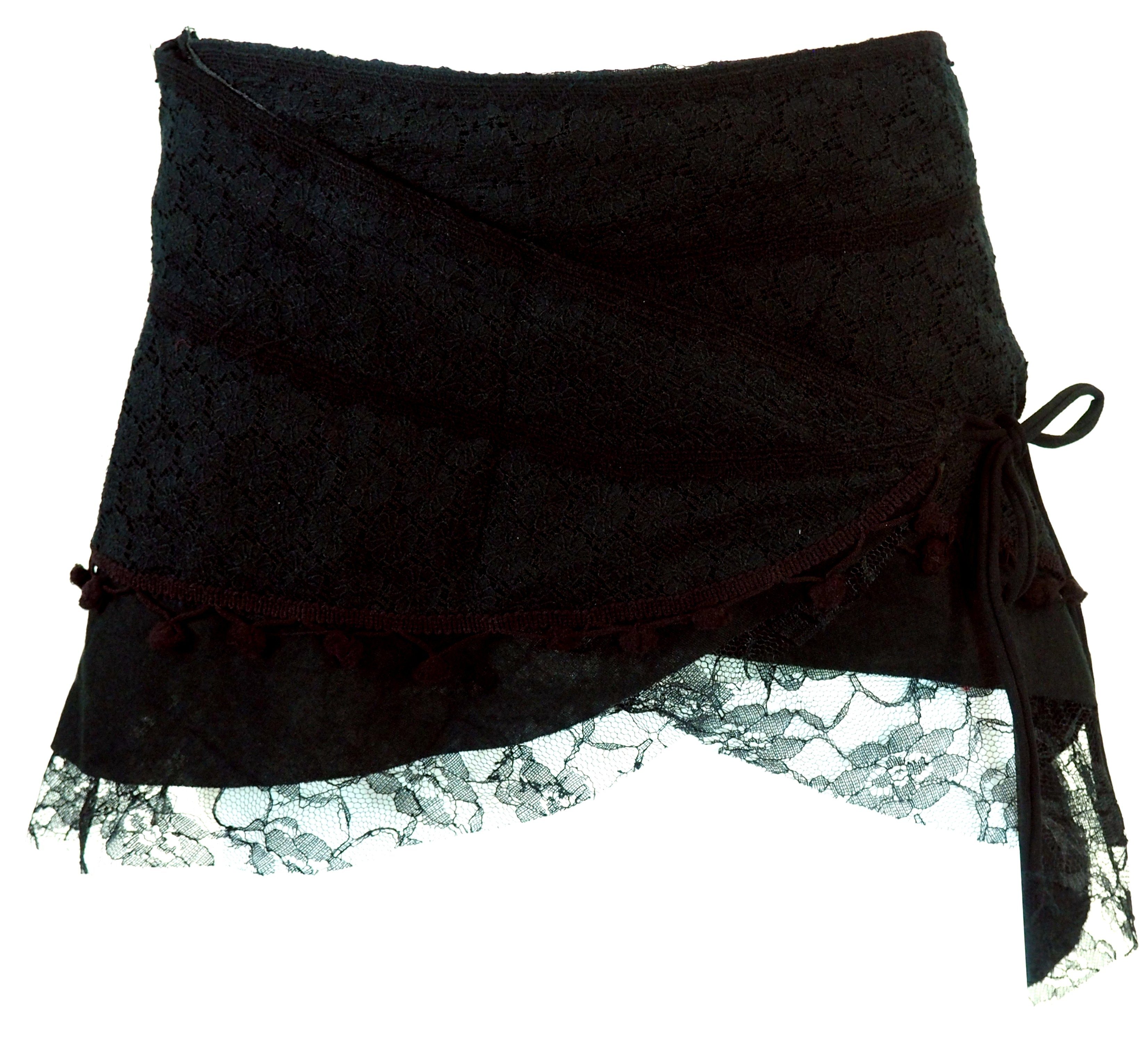 Guru-Shop Minirock Goa Minirock, Wickelrock, Cacheur - schwarz alternative günstig online kaufen