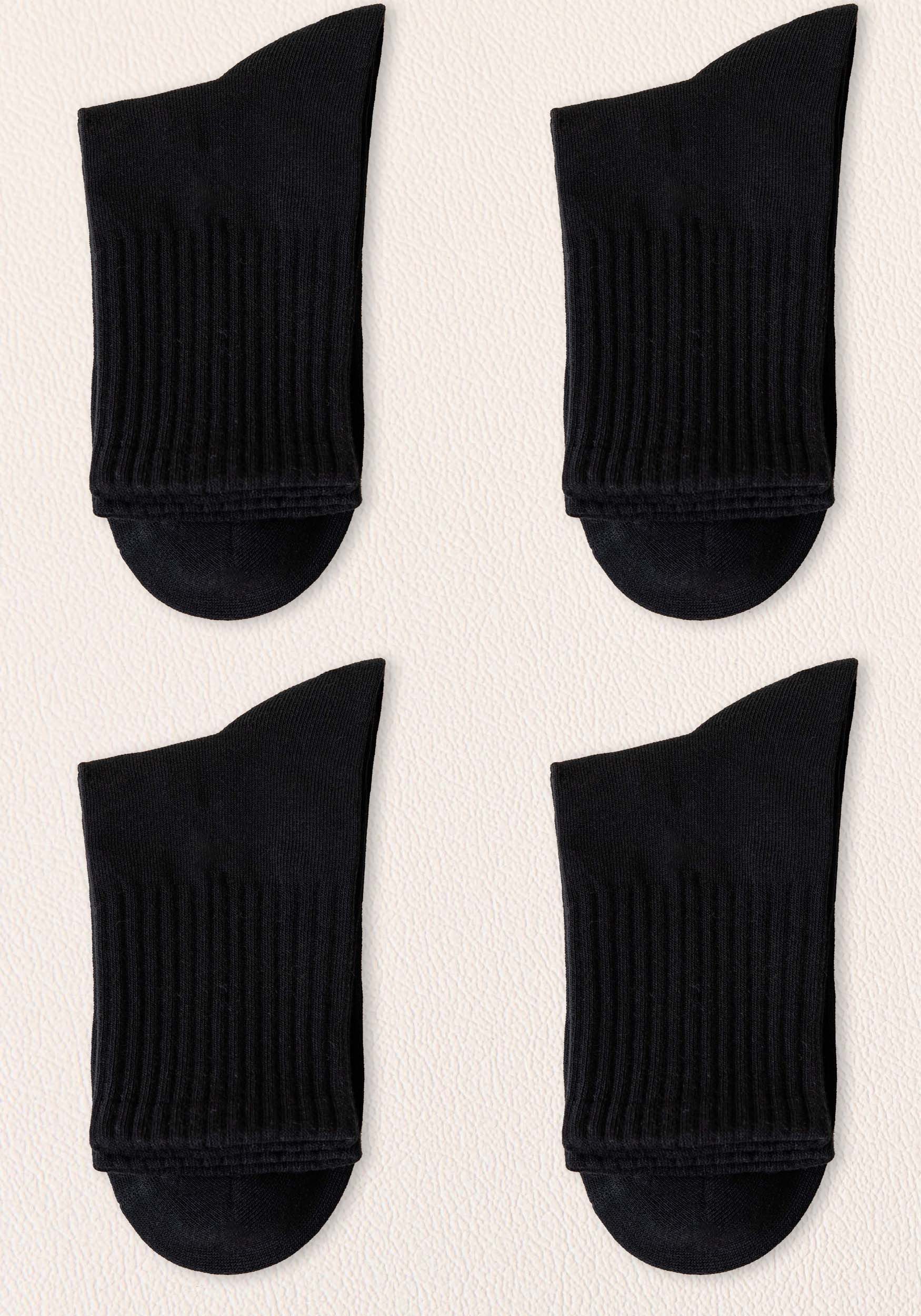 Daisred Sneakersocken 4 Paar Socken Damen 35-40 Baumwolle für Business und Alltag (4-Paar)