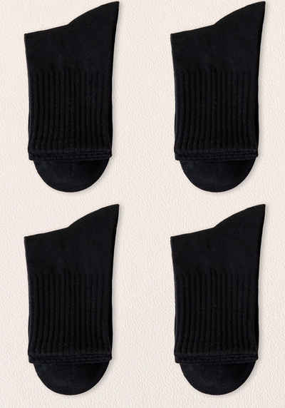 Daisred Sneakersocken 4 Paar Socken Damen 35-40 Baumwolle für Business und Alltag (4-Paar)