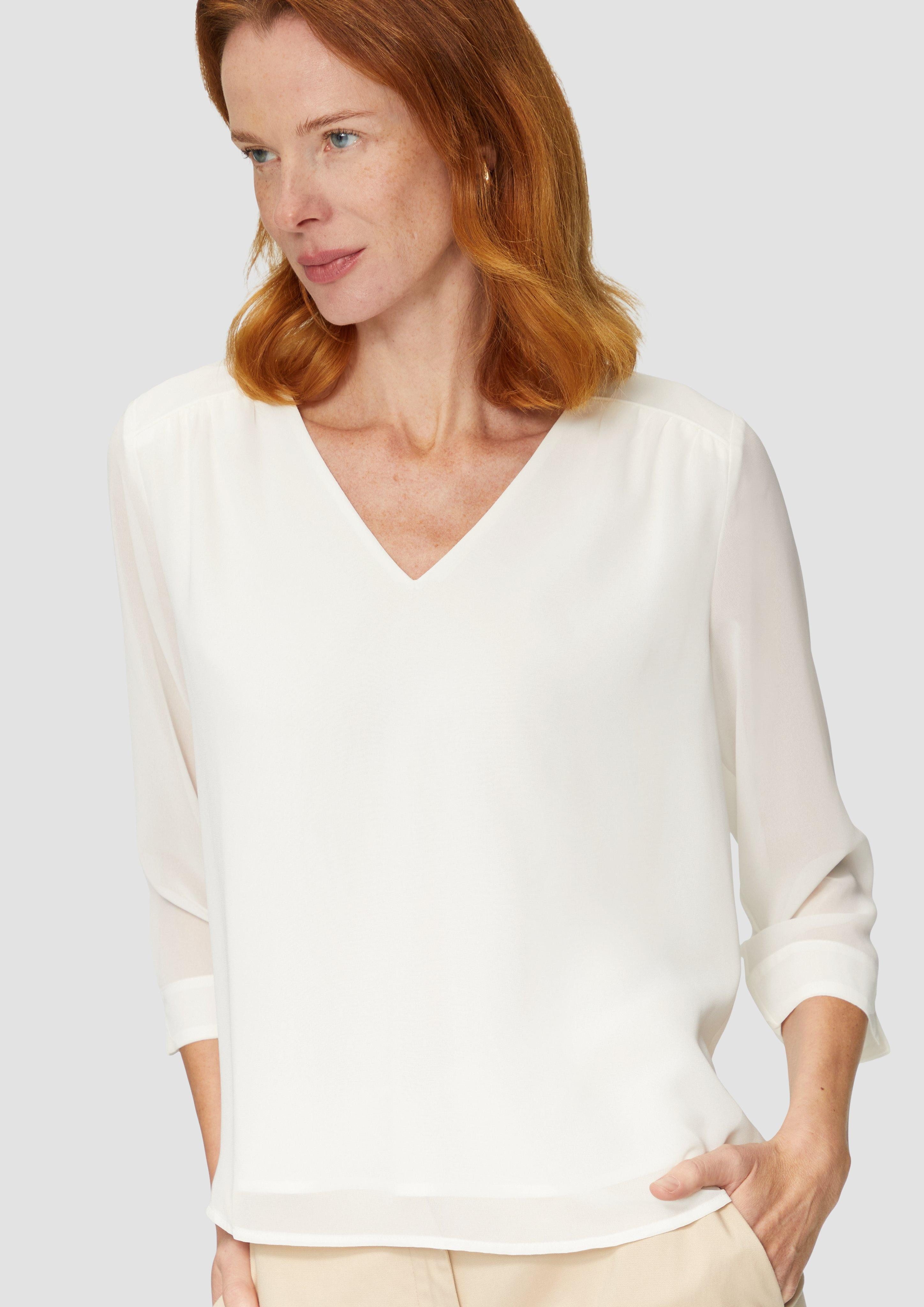 s.Oliver BLACK LABEL Langarmbluse Chiffonbluse mit günstig online kaufen