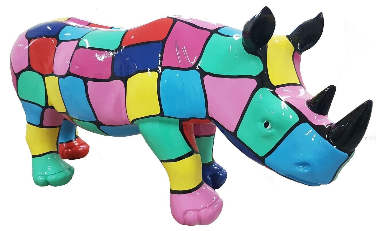 JVmoebel Skulptur Designer Abstrakte Figur Moderne Nashorn Garten Skulpturen