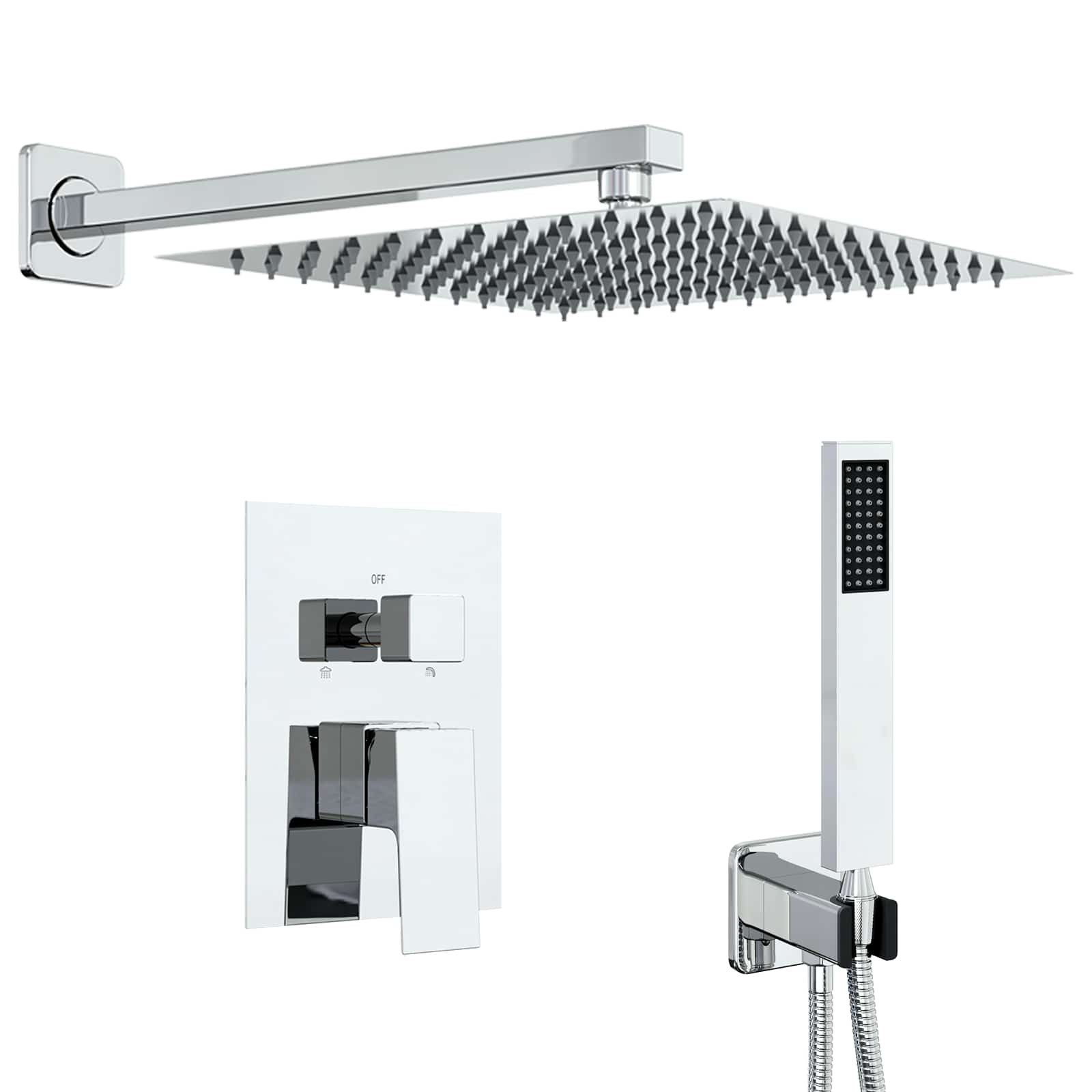 vidaXL Regenduschkopf Verborgenes Duschsystem (Quadrat) Silber Edelstahl 201, (1-tlg)