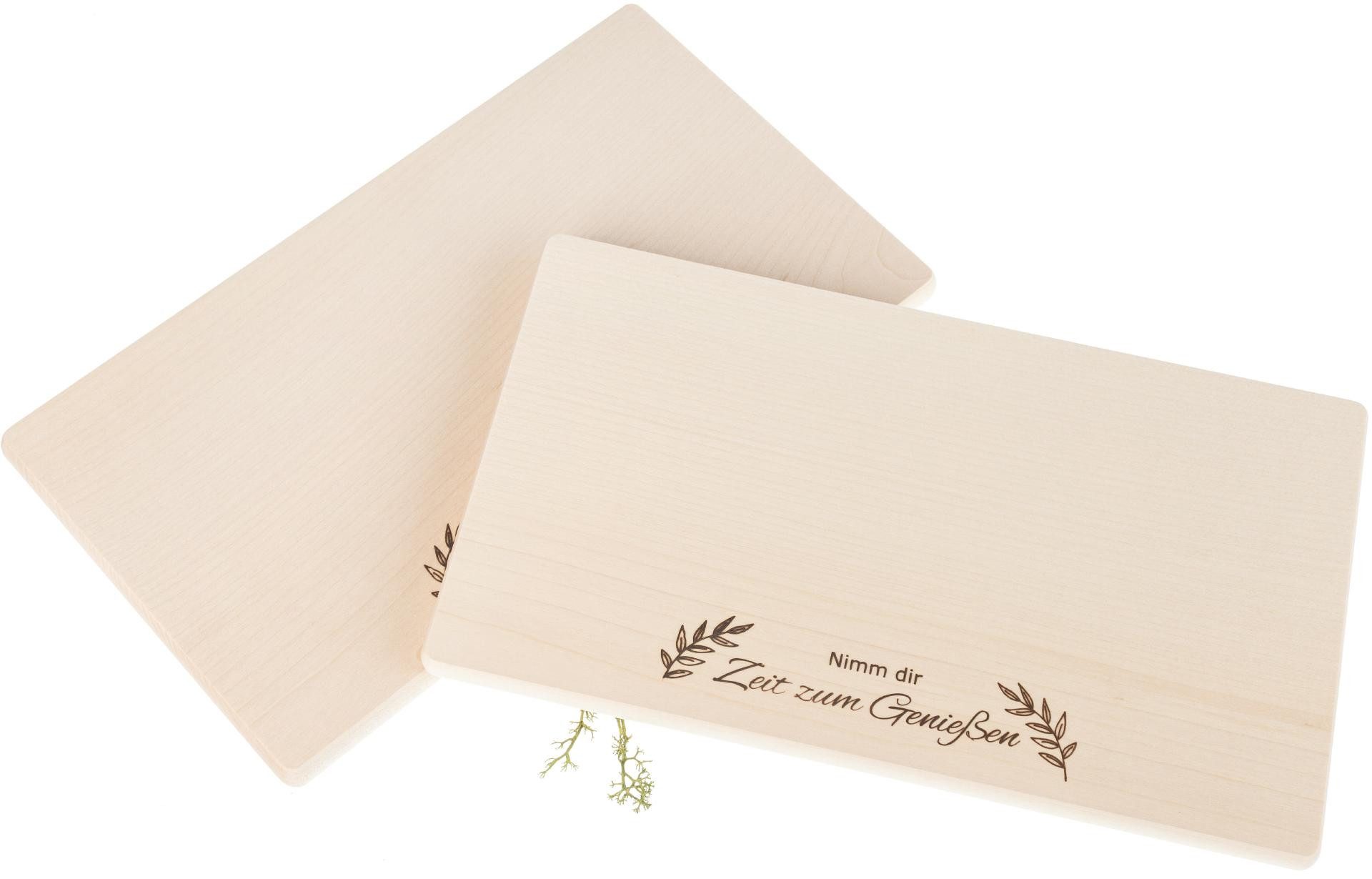Holz Frank Frühstücksbrett Frühstücksbrett FSC® Ahorn 26 x 15 cm - Nimm die Zeit zum genießen, Holz