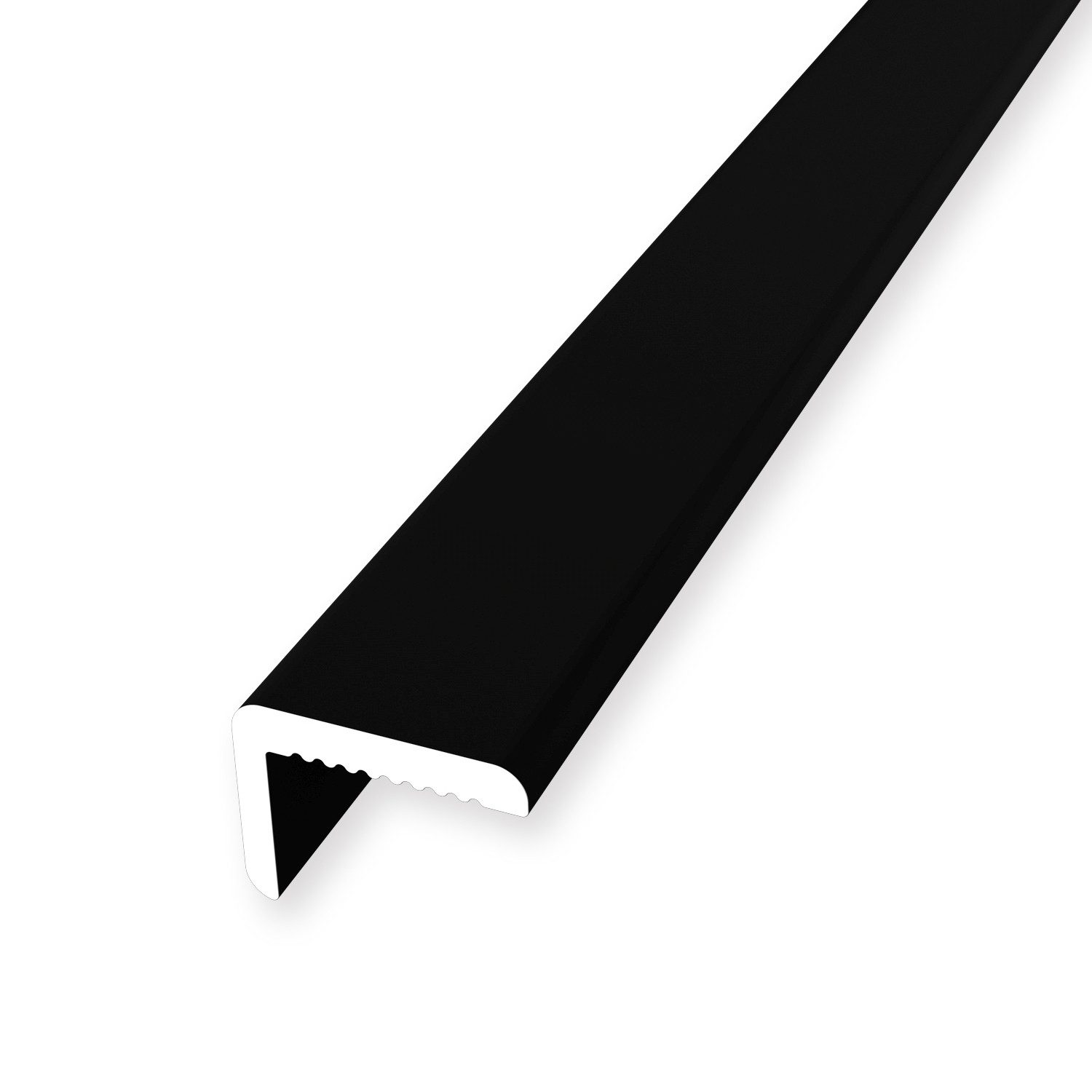 Küberit Treppenkantenprofil 7 x 9.2 x 2550 mm Winkelprofil Schwarz RAL 9005 Ungebohrt Aluminium