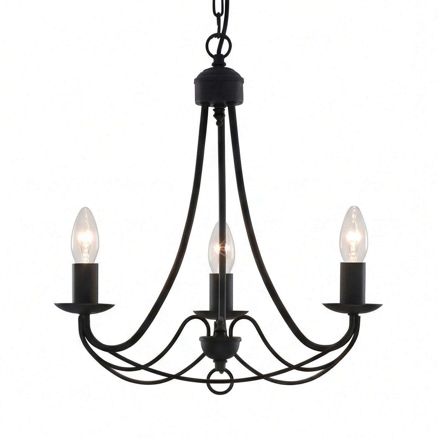 Licht-Erlebnisse Kronleuchter MAYPOLE, ohne Leuchtmittel, Schwarz Klassisch günstig online kaufen