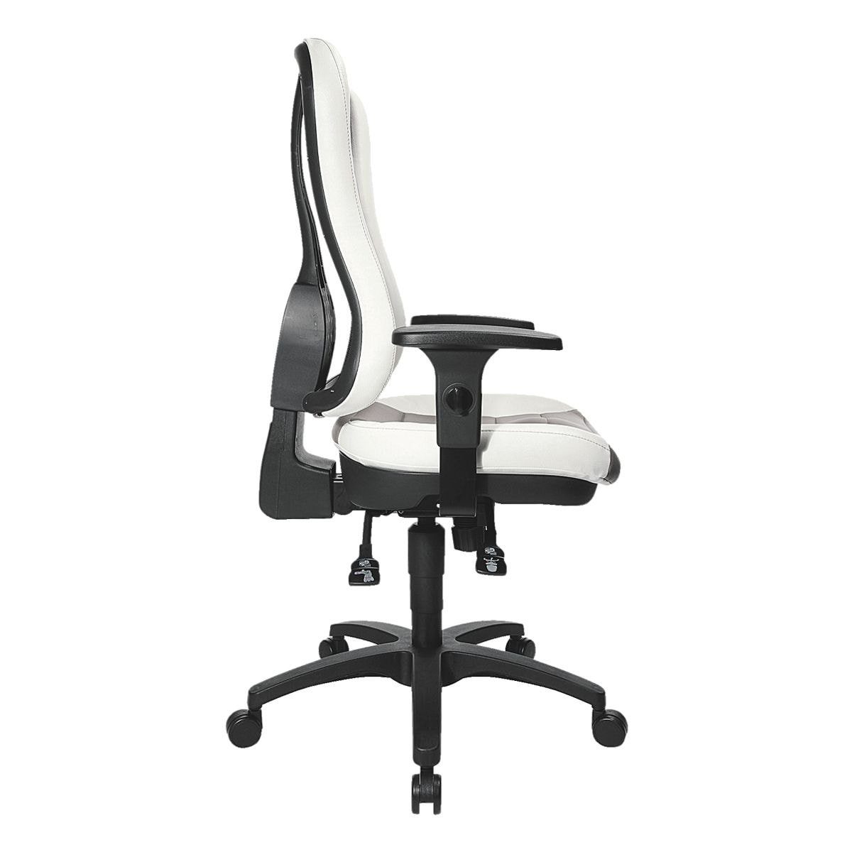 63 Schreibtischstuhl cm, TOPSTAR weiß/grau teilgepolsterte (ohne Armlehnen) RS, Rückenlehne, Headpoint Lehnenhöhe