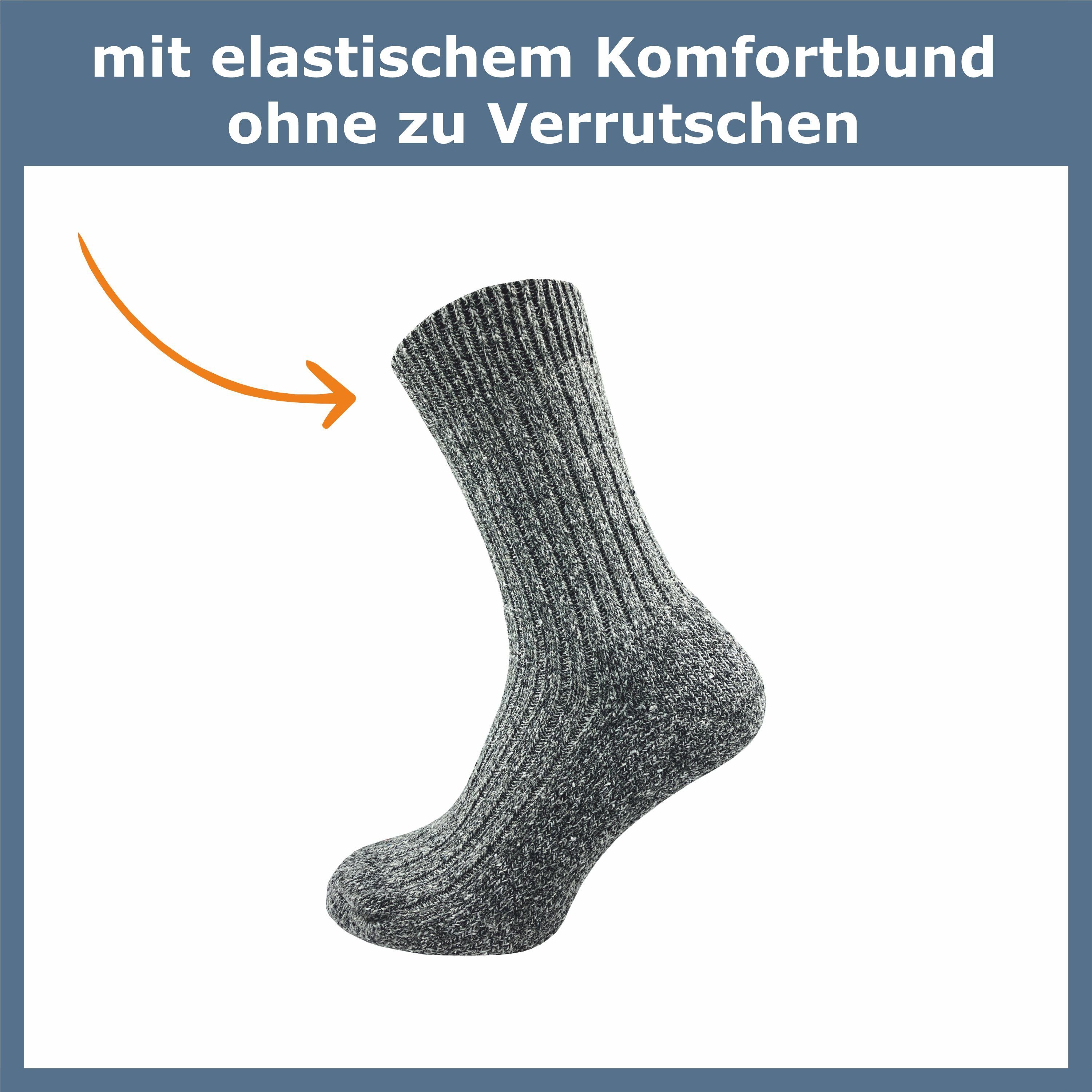 warme 70% für Norwegersocken Fersenpolster Thermosocke (10 Wintersocken Plüschsohle Wolle Dickes GAWILO Paar) kalte Herren und - Füße mix für aus Füße gegen -