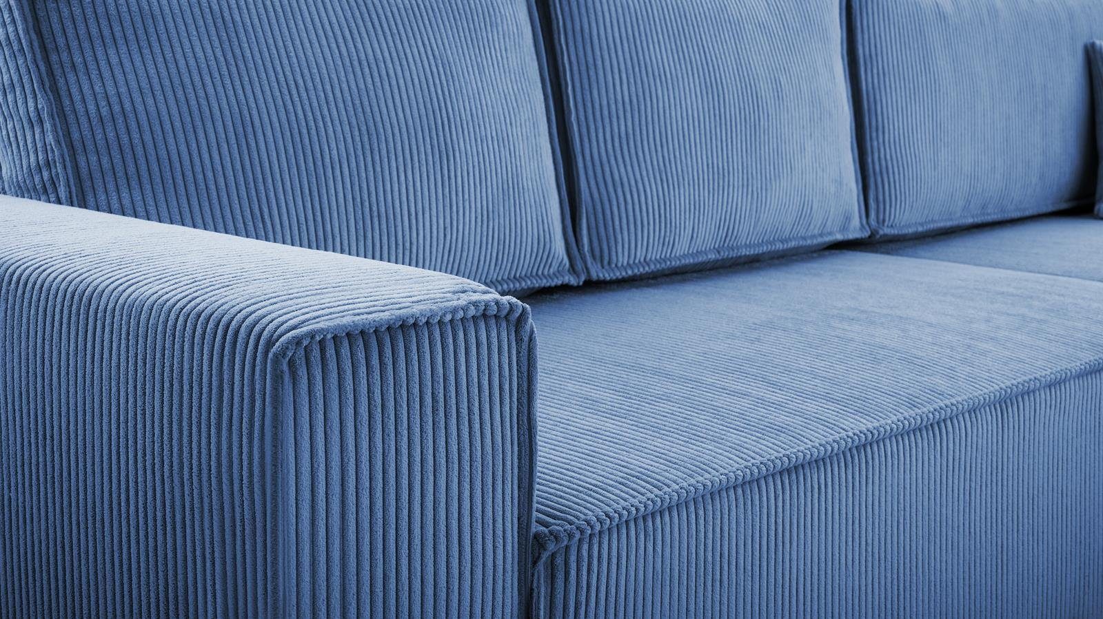 cm Marineblau Polsterecke U, Ecksofa u-förmig Schlaffunktion, XXL, universelle Parys Beautysofa mit Bettkasten, 05) mane (poso Ecke, 390