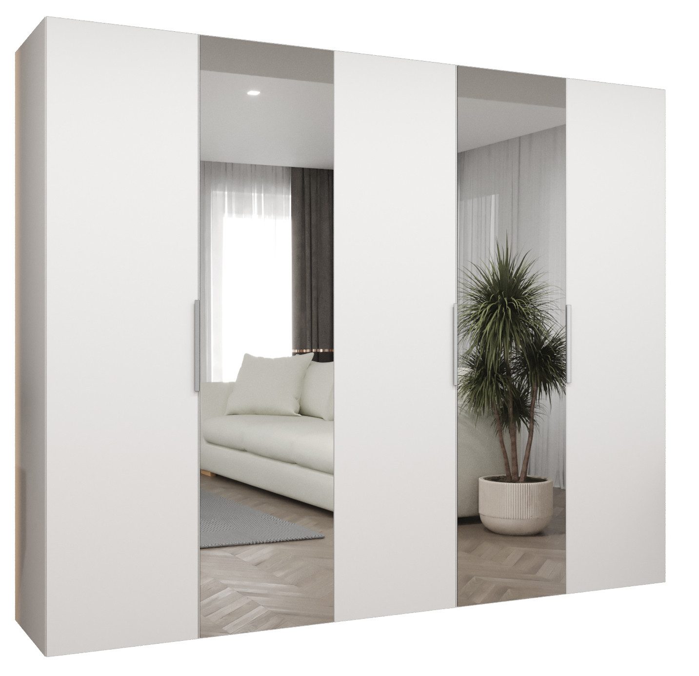 ABIKS MÖBEL Drehtürenschrank MARBELLA 2 Schlafzimmerschrank mit Kleiderstange und Regalen