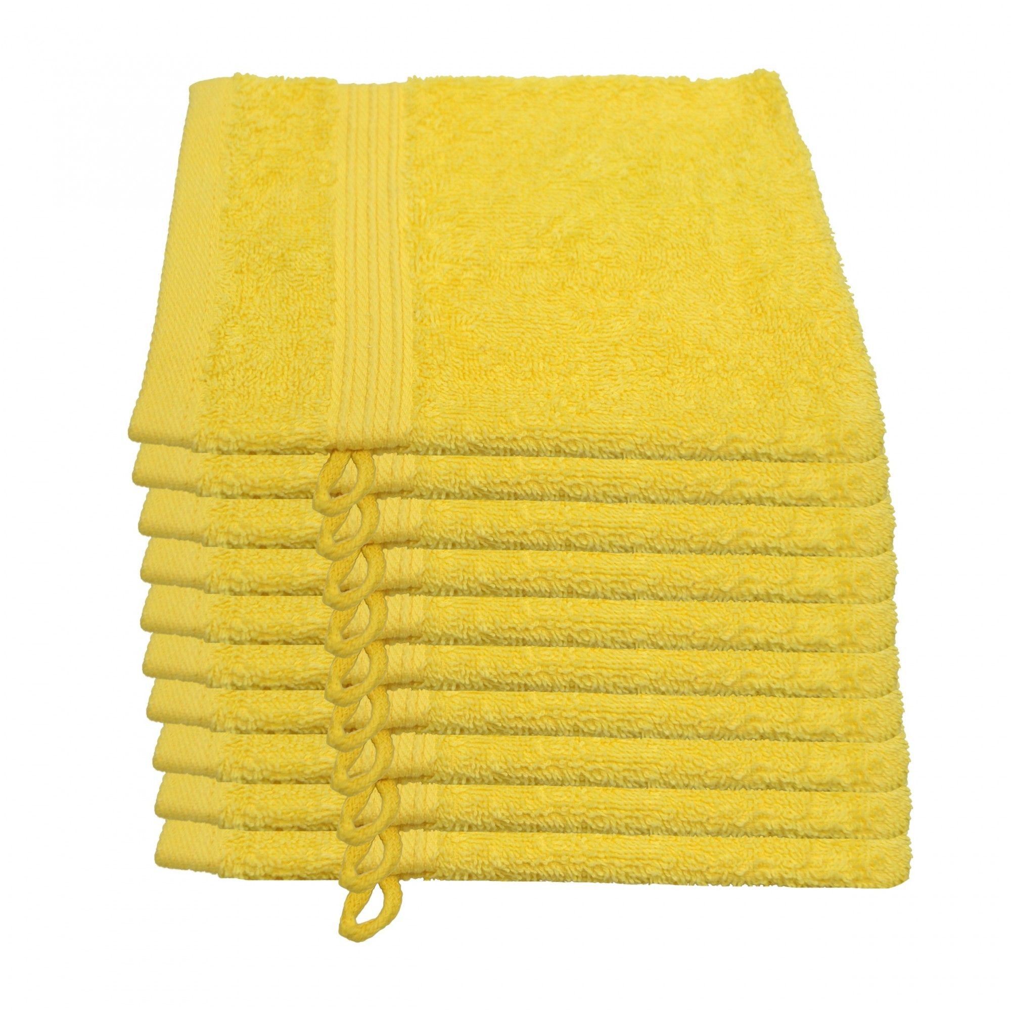 Julie Julsen Waschhandschuh 10-Waschhandschuh-Gelb-Waschhandschuh 15 x 21 cm, (10-St)