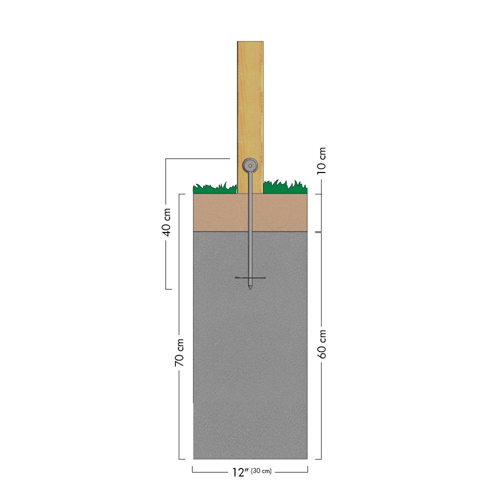 Wickey Befestigungsanker QuickLock mit Unkrautvlies - Sichere Montage im Boden, 10 x 500,00 mm, (für Pavillions, Gewächshäuser, Wohnwagen, Zelten, Camping, Kletterleitern/-wände, Planen, Holzlager, Pool, 4-tlg., Zur Verschraubung, Einschrauben/Einbetonieren in den Boden/Beton), Inkl. Schrauben, Unterlegscheiben & Abdeckkappen je Set