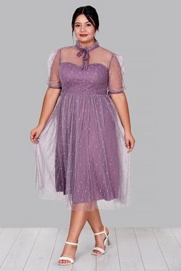 Modabout Abendkleid Damen Midikleid Sommerkleid für große Größen - NELB0588D5163LİL (1-tlg)