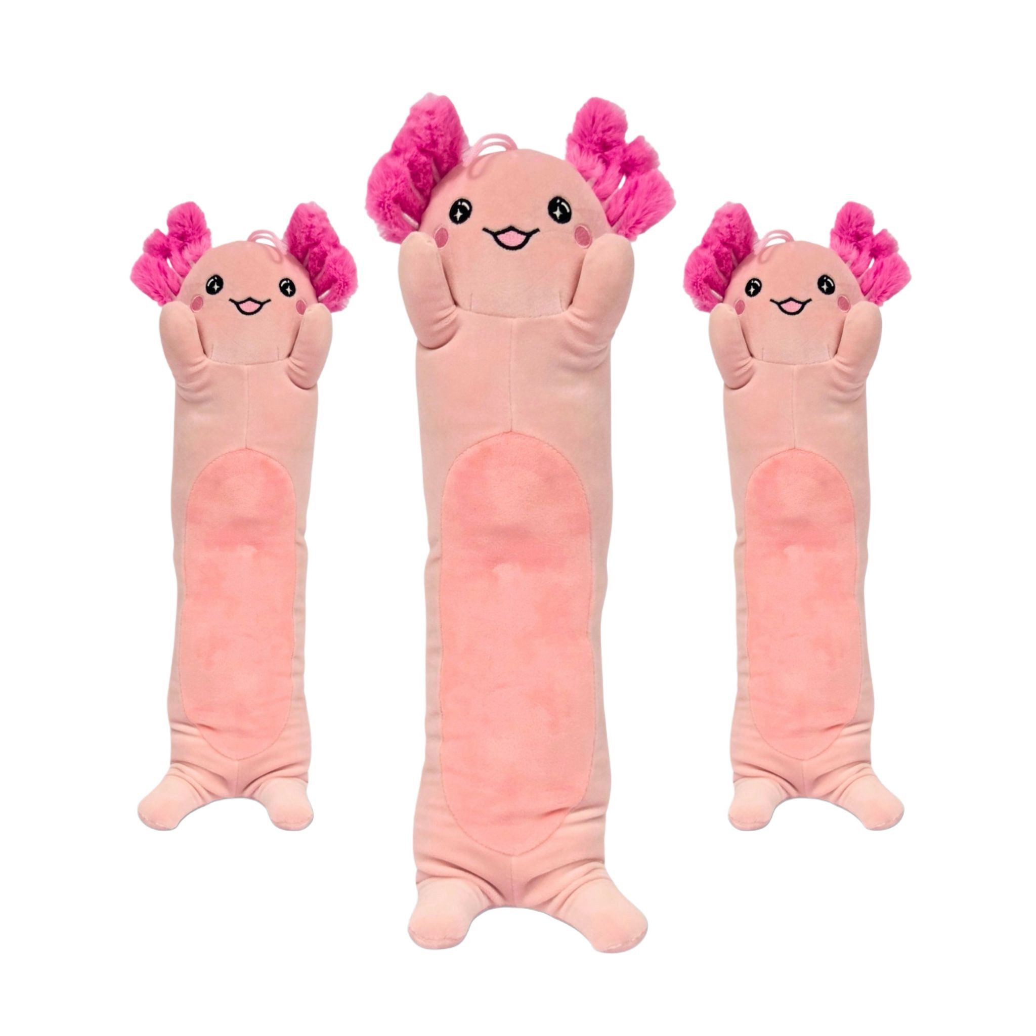 soma Kuscheltier Axolotl Kuscheltier Kissen pink 83 Plüsch Kuschelkissen Zuglufttier (Set, 1-St., Geschenk-Set), Reisekissen zum kuscheln Plüschtier Plüschtier Geschenk-Idee Kinder