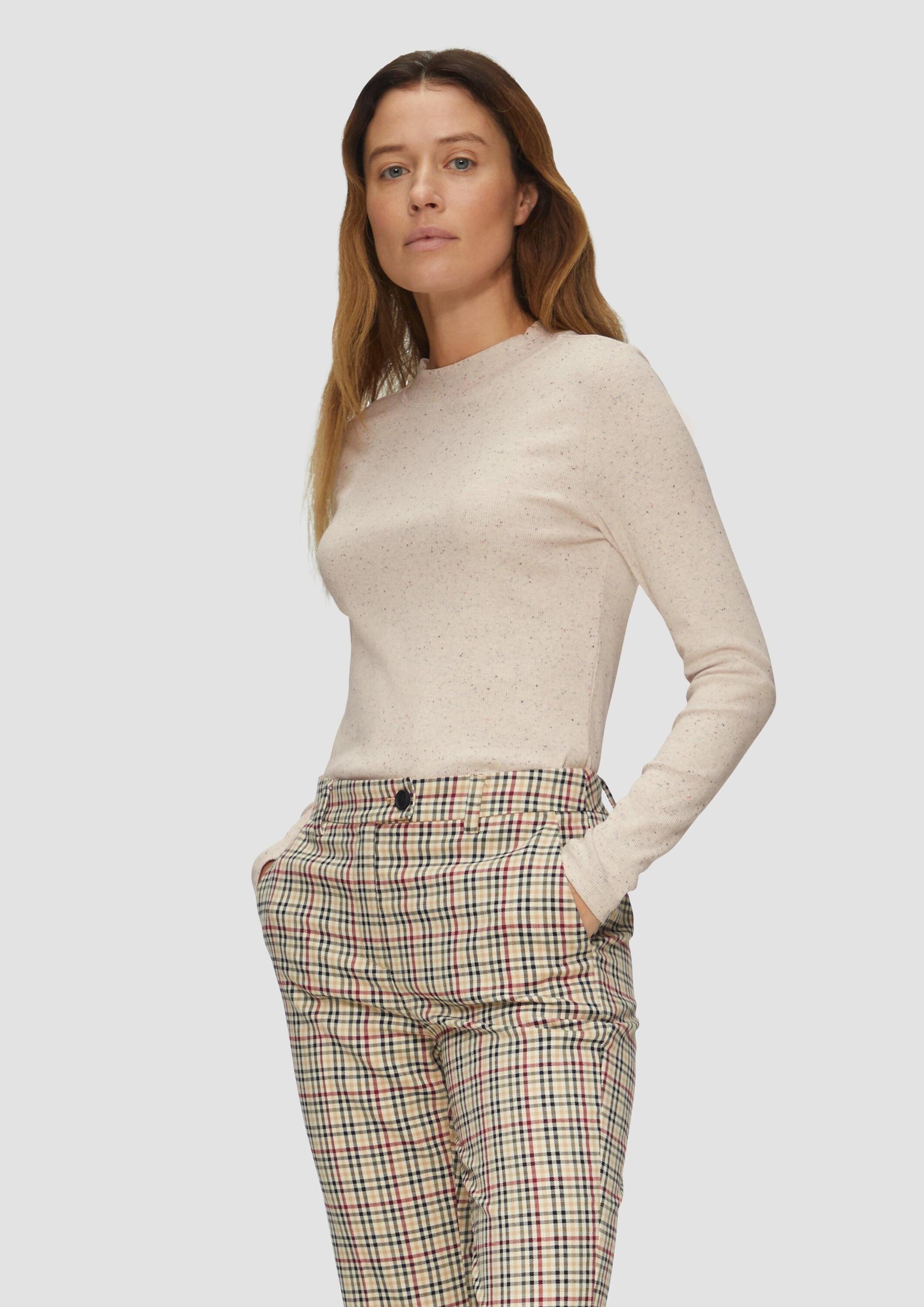 s.Oliver Langarmshirt T-Shirt Geripptes Jerseyshirt aus Effektgarn günstig online kaufen