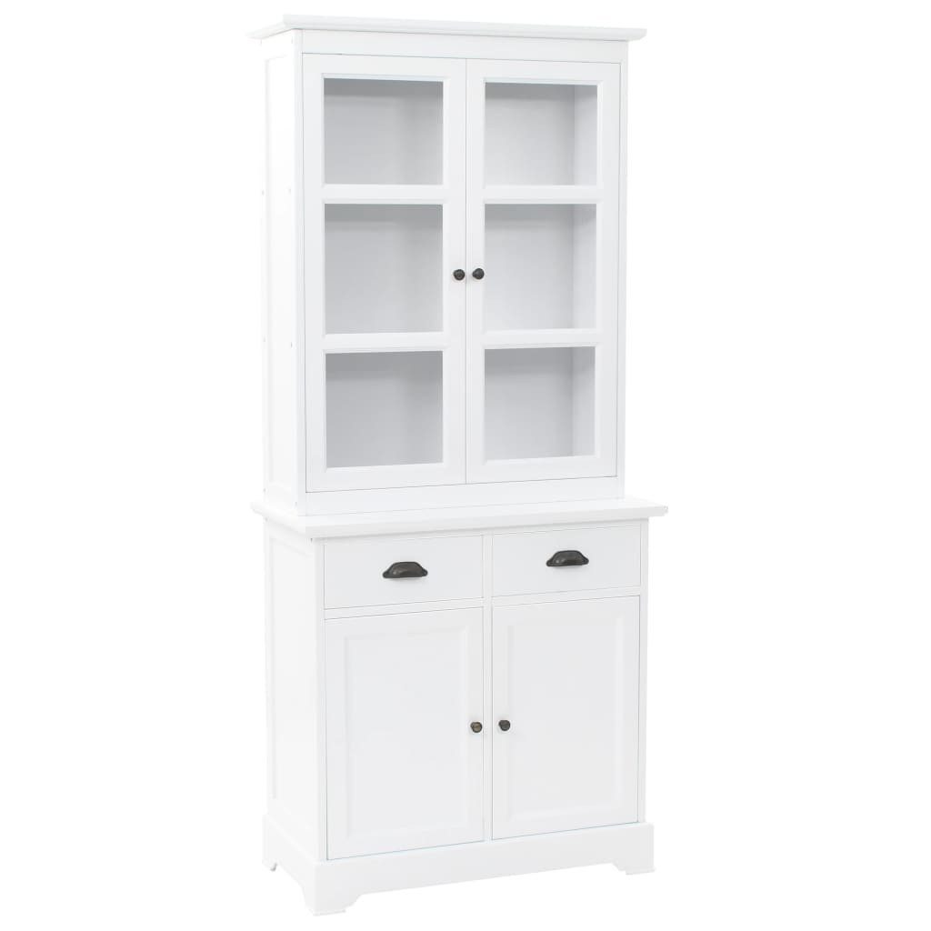 vidaXL Buffet Buffet Geschirrschrank Esszimmerschrank MDF Kiefer 80x40x180 cm Glas V