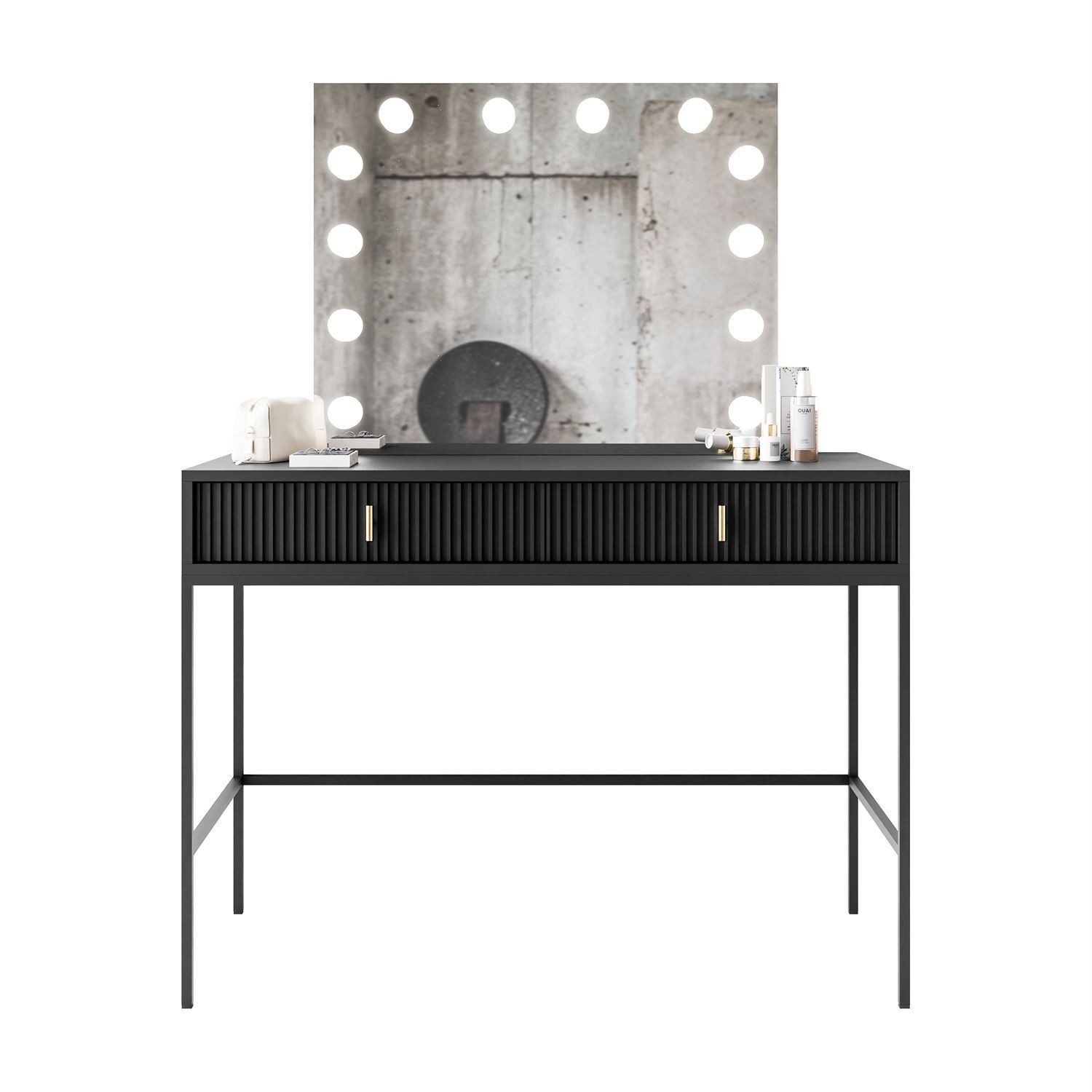 Lookway Schminktisch MIDNIGHT ELITE mit LED-Spiegel auf Gestell, Breite 104 cm