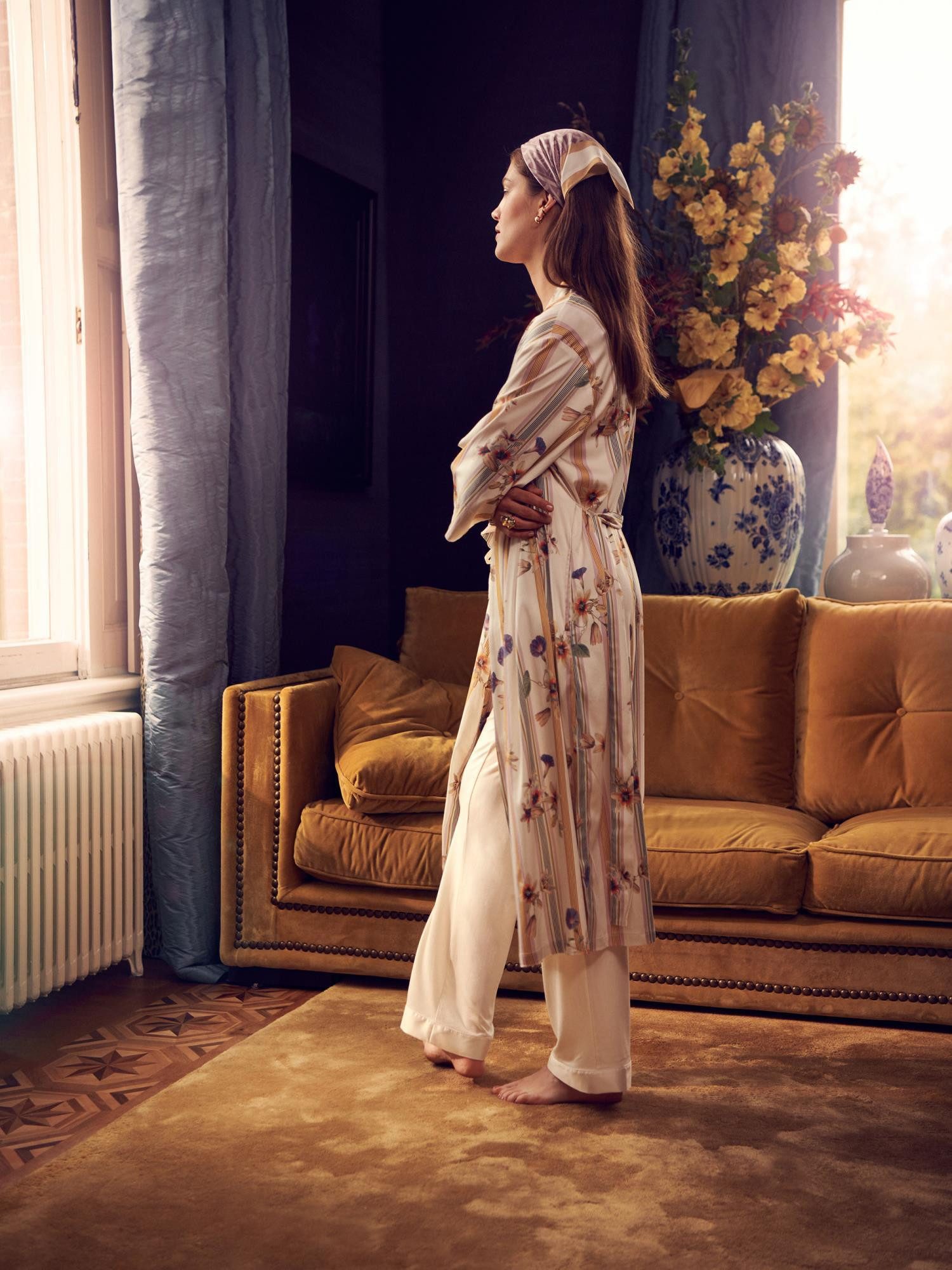 Essenza Kimono Ilona Amare, Langform, Kimono-Kragen, Gürtel, aus Modal-Baum günstig online kaufen