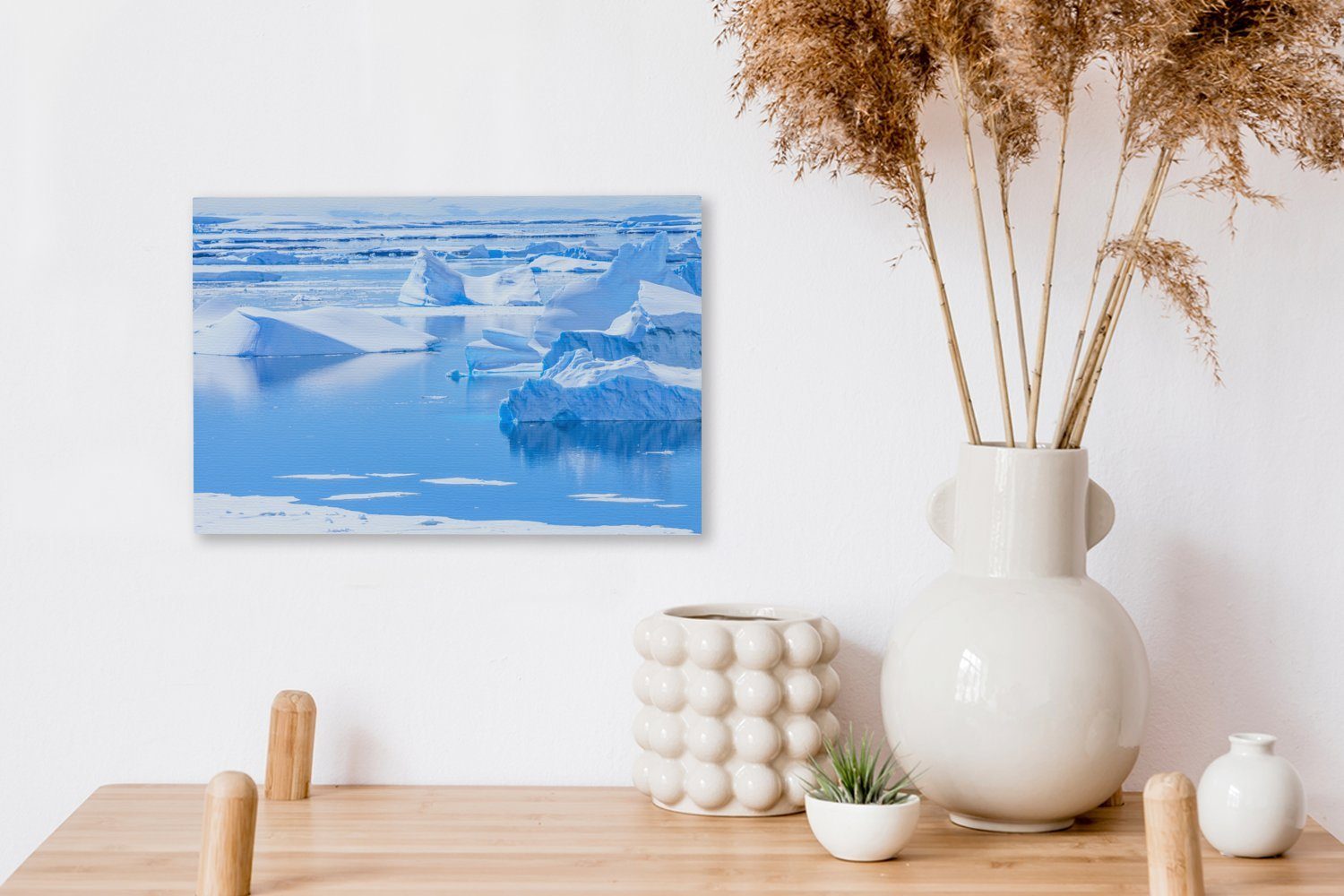 OneMillionCanvasses® Leinwandbild Meer - Eis cm St), - Aufhängefertig, 30x20 Wandbild (1 Wasser, Leinwandbilder, Wanddeko