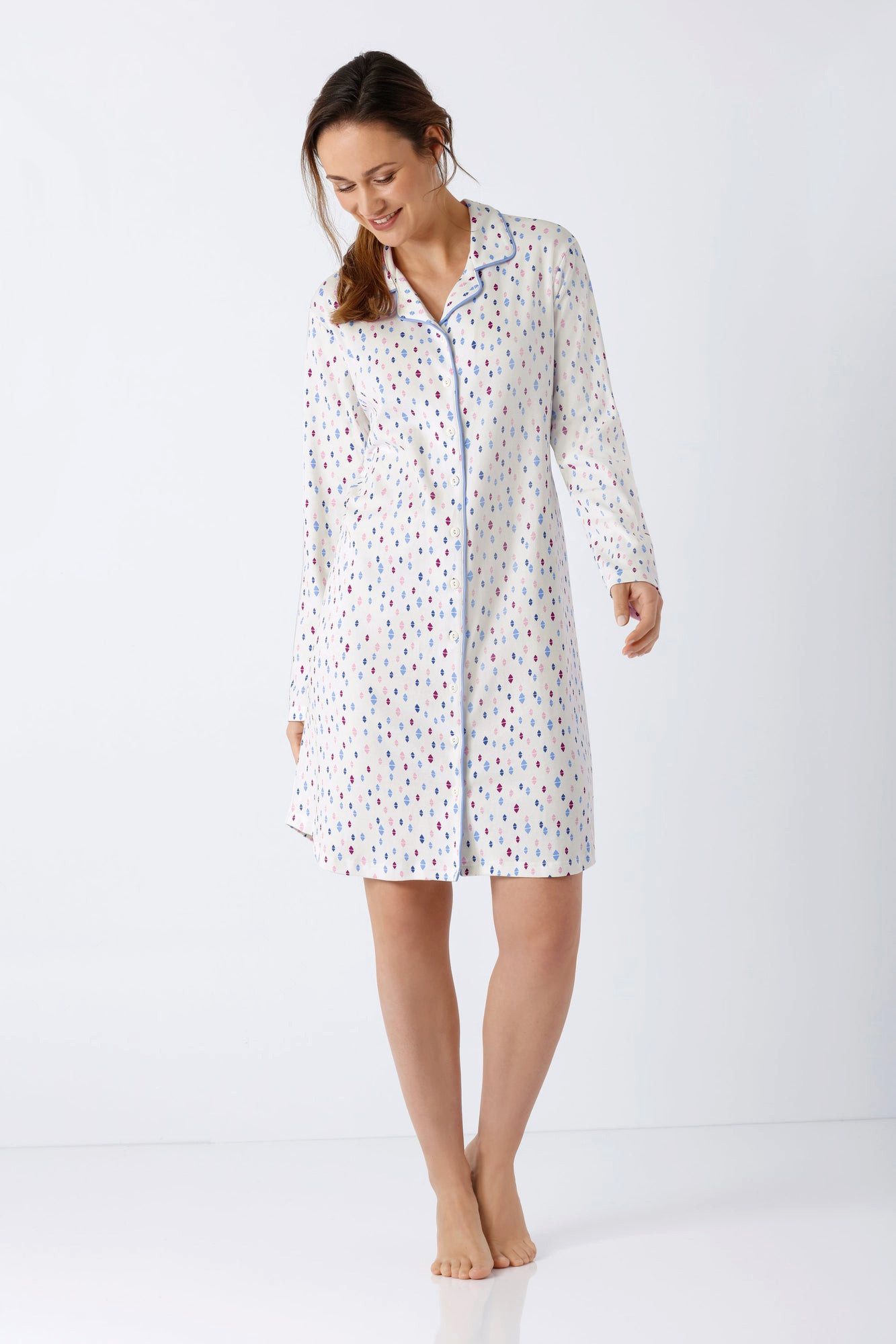 Hajo Nachthemd Damen Nachthemd Pyjama 100 cm Premium Cotton