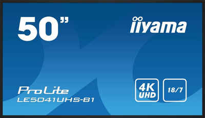 Iiyama Monitor ProLite LE5041UHS-B1 - 125.7 cm (49.5) - 3840 x 2160 4K TFT-Monitor (3840 x 2160 px, 4K Ultra HD, 9 ms Reaktionszeit, VA, Lautsprecher)