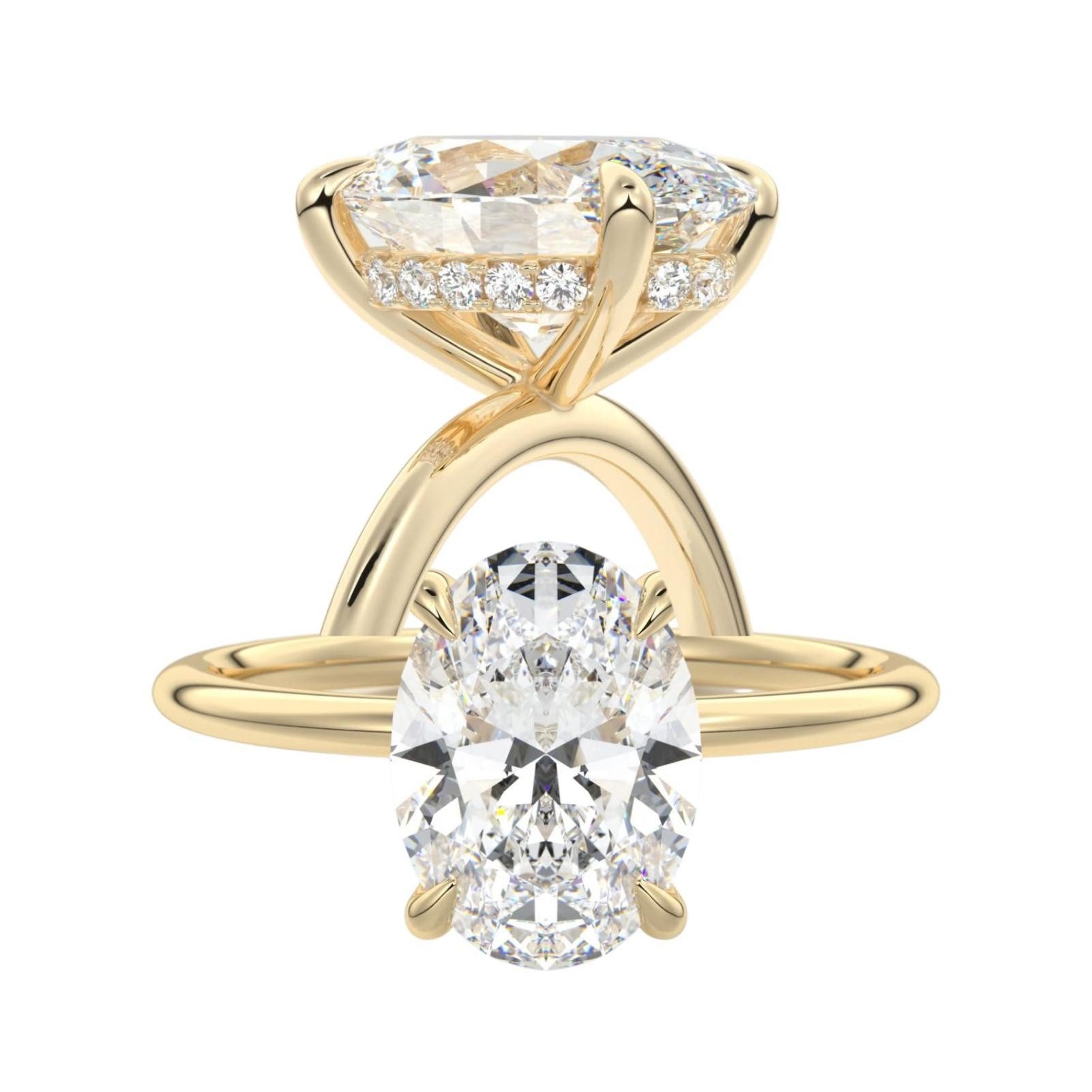 Jumpeak Diamantring Diamantring mit 1ct/2ct/3 ct, Damenring aus 585er Gold, Damen-Ehering, Verlobungsring,Damenring aus Gold,Geburtstagsgeschenk,IGI-Zertifikat