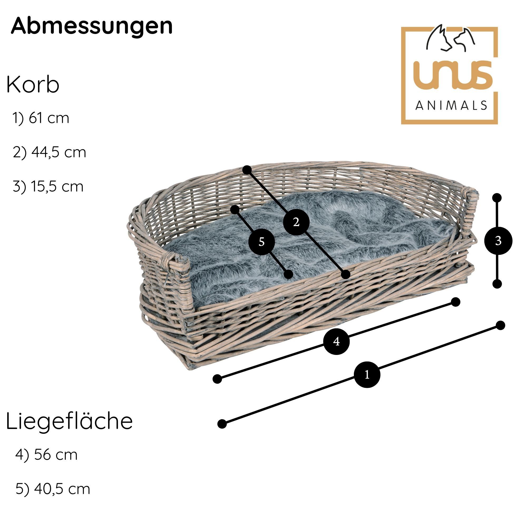 UNUS ANIMALS Tierkorb Haustierkorb mit Kissen