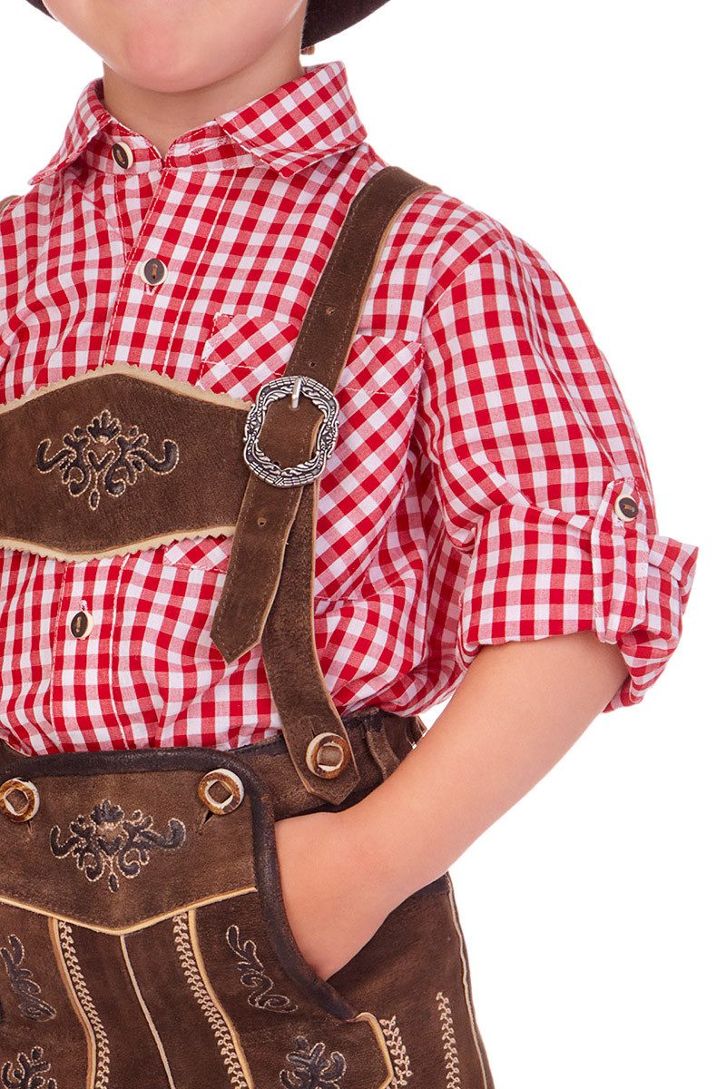 Isar-Trachten Lederhose Lederhose Kinder - LUKA - marone