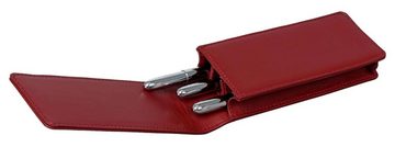Elbleder Schreibgeräteetui Polo 10 - Fülleretui aus Echtleder für drei Stifte, mit Magnetverschluss für Damen Rot