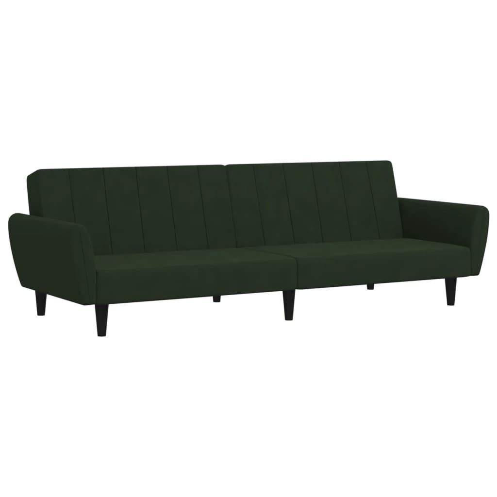 vidaXL Sofa Schlafsofa 2-Sitzer Dunkelgrün Samt günstig online kaufen