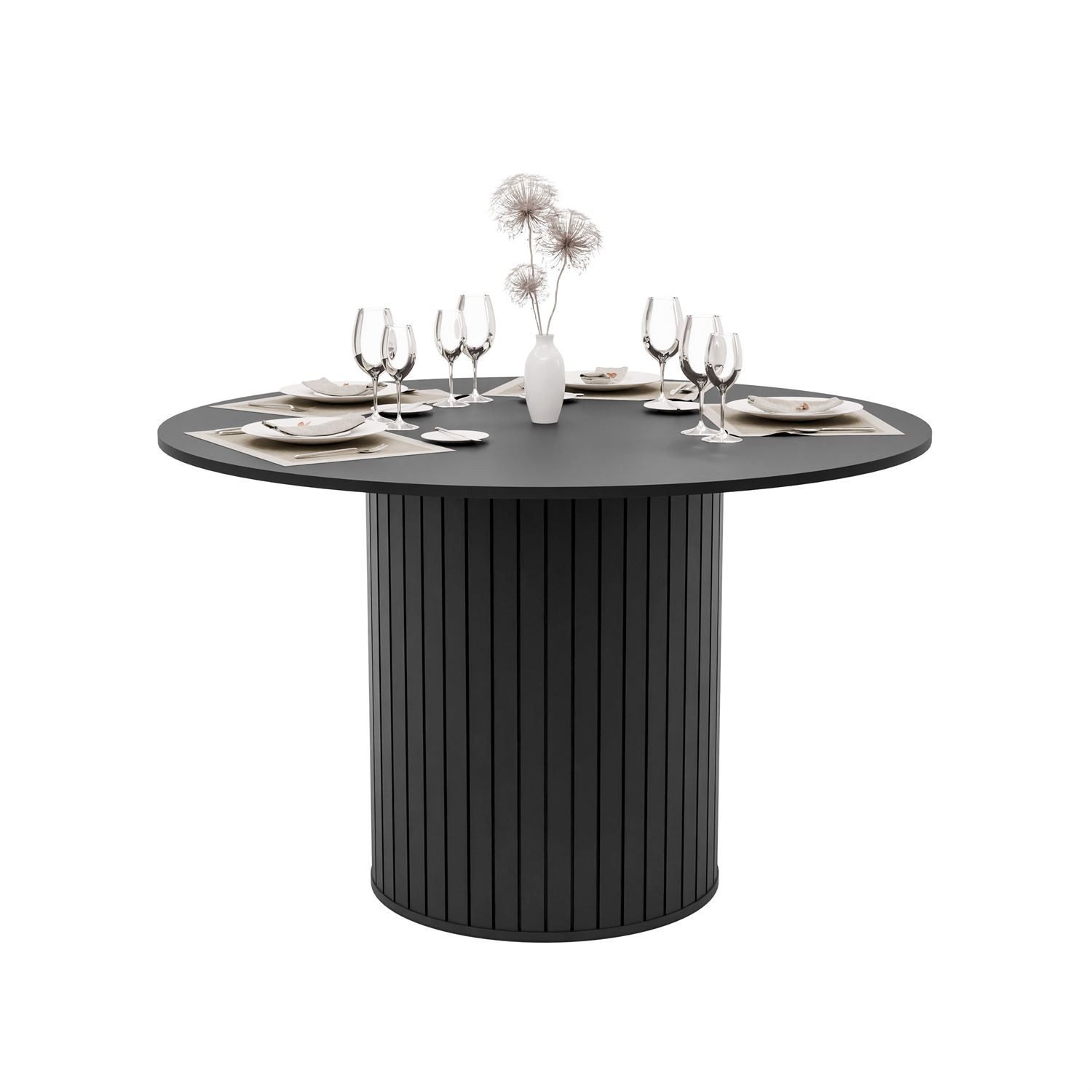 Lookway Esstisch ELODIE – Runder, nicht ausziehbarer Esstisch mit gefräster günstig online kaufen