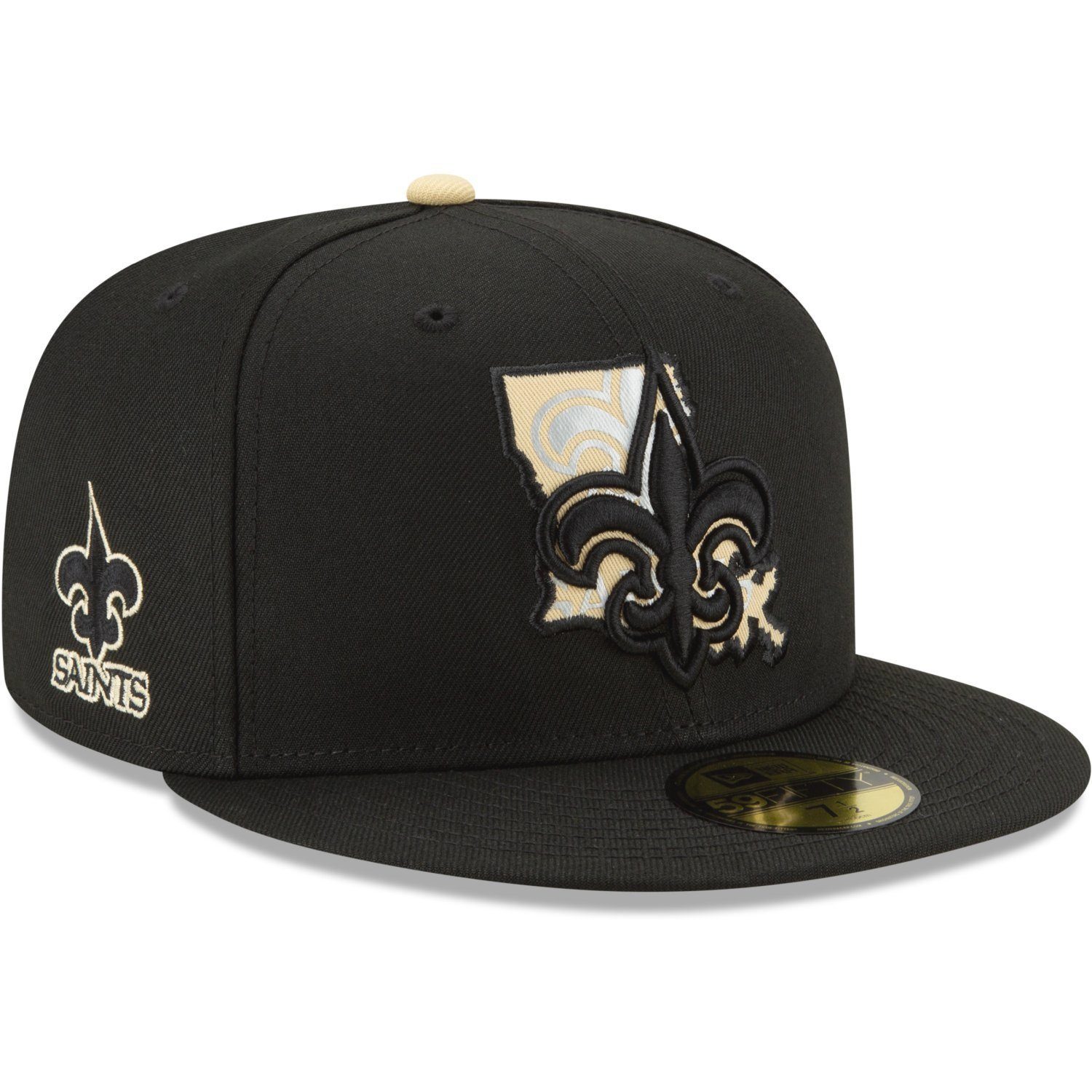 New Era Fitted Cap 59Fifty STATE LOGO NFL Teams New Orleans Saints