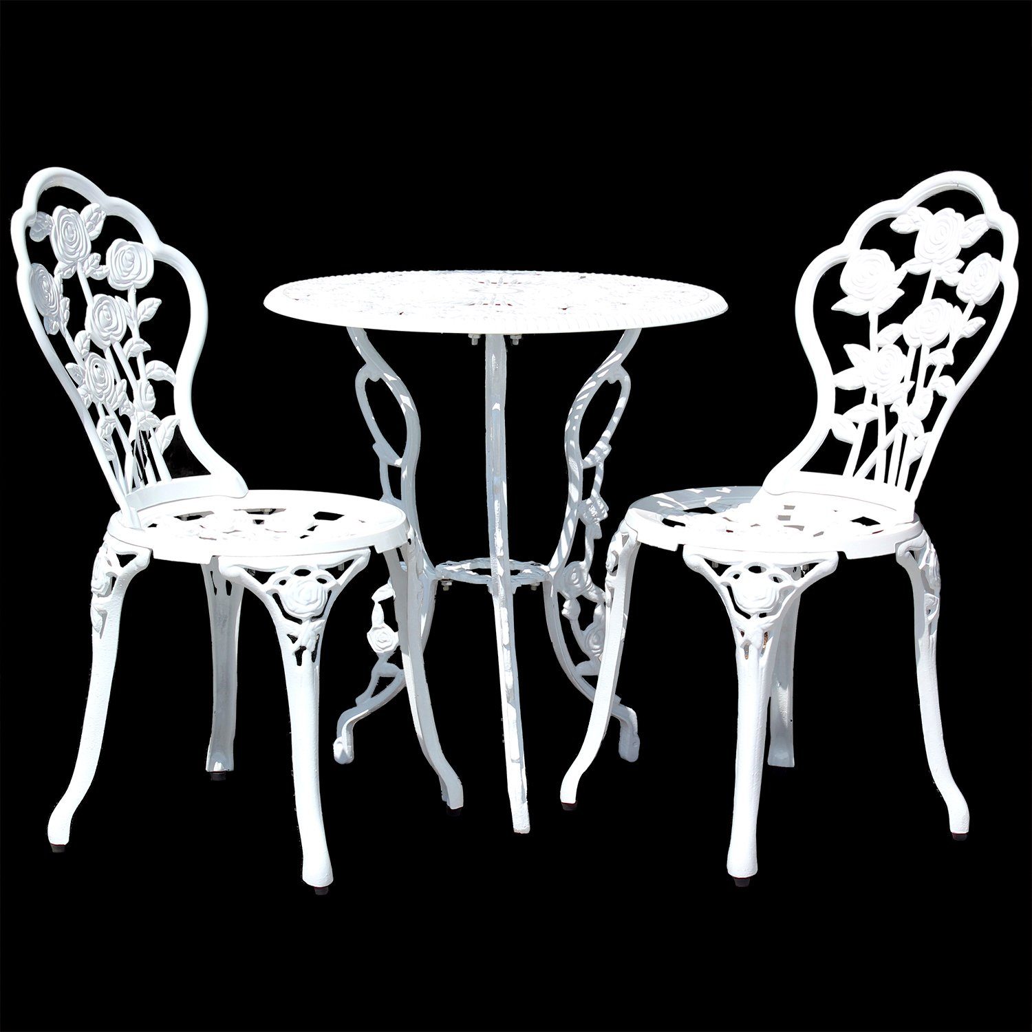 casa.pro Balkonset, (3-tlg), »Wakefield« Tisch mit 2 Stühlen Bistro-Set Weiß