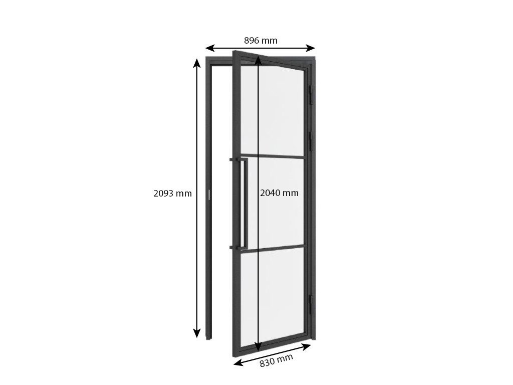 inova wohnen Zimmertür Klarglas mit schwarzem Stahlrahmen (Komplett Set), i günstig online kaufen