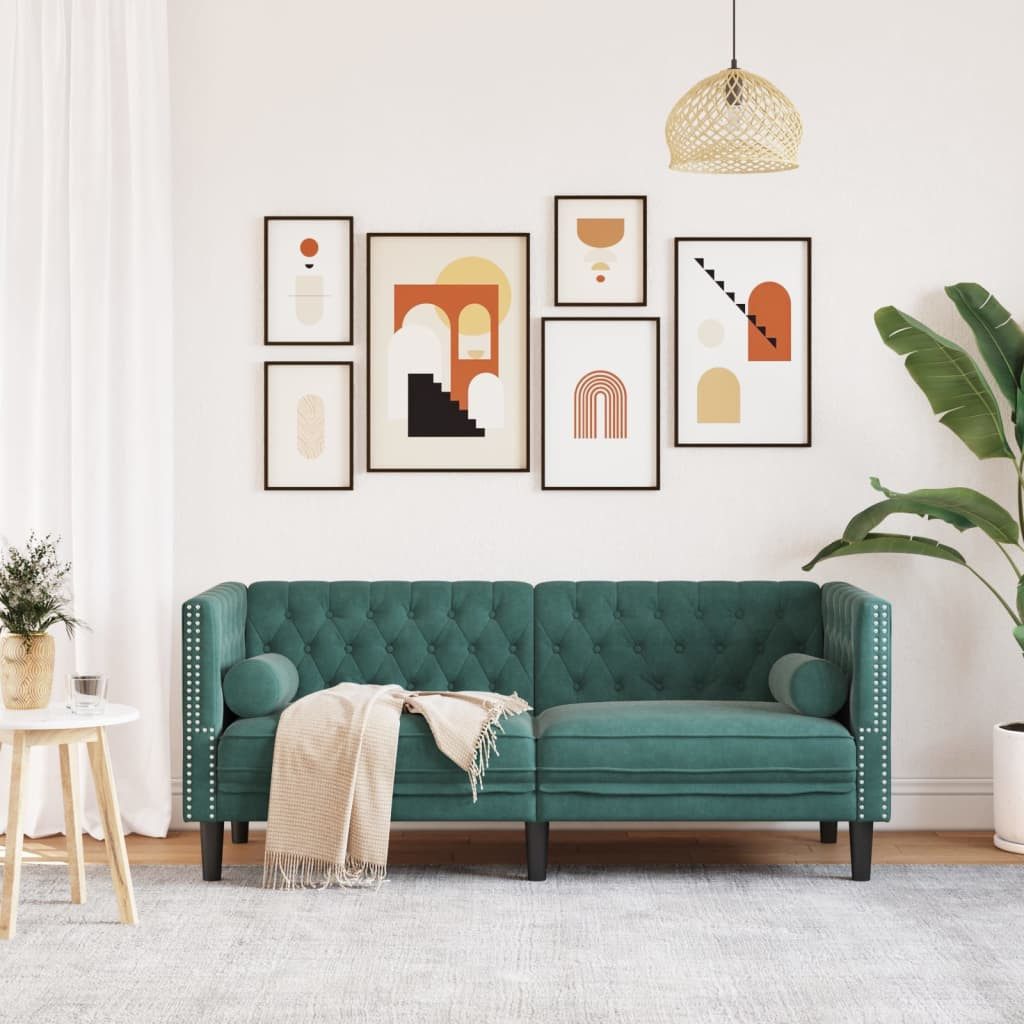 vidaXL Sofa Chesterfield-Sofa mit Nackenrollen 2-Sitzer günstig online kaufen