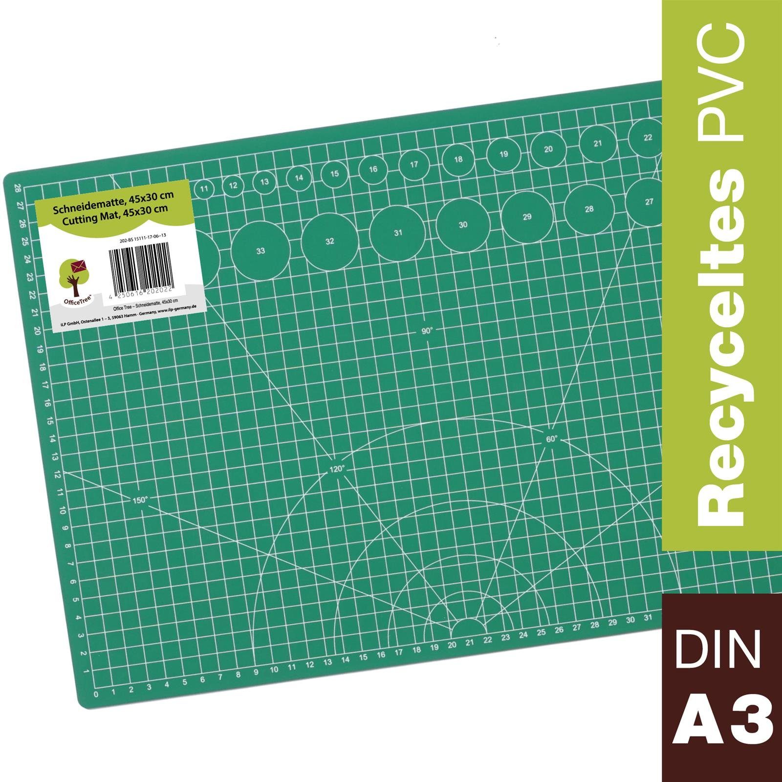 OfficeTree Schneideunterlage OfficeTree® Schneidematte grün - 45x30 cm (A3)