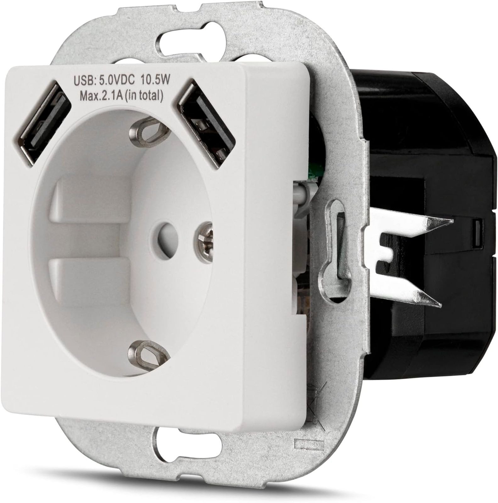 REV Ritter GmbH Steckdose REV Ritter Schuko Steckdosen 2x USB & Kindersicherung, Steckdose weiß