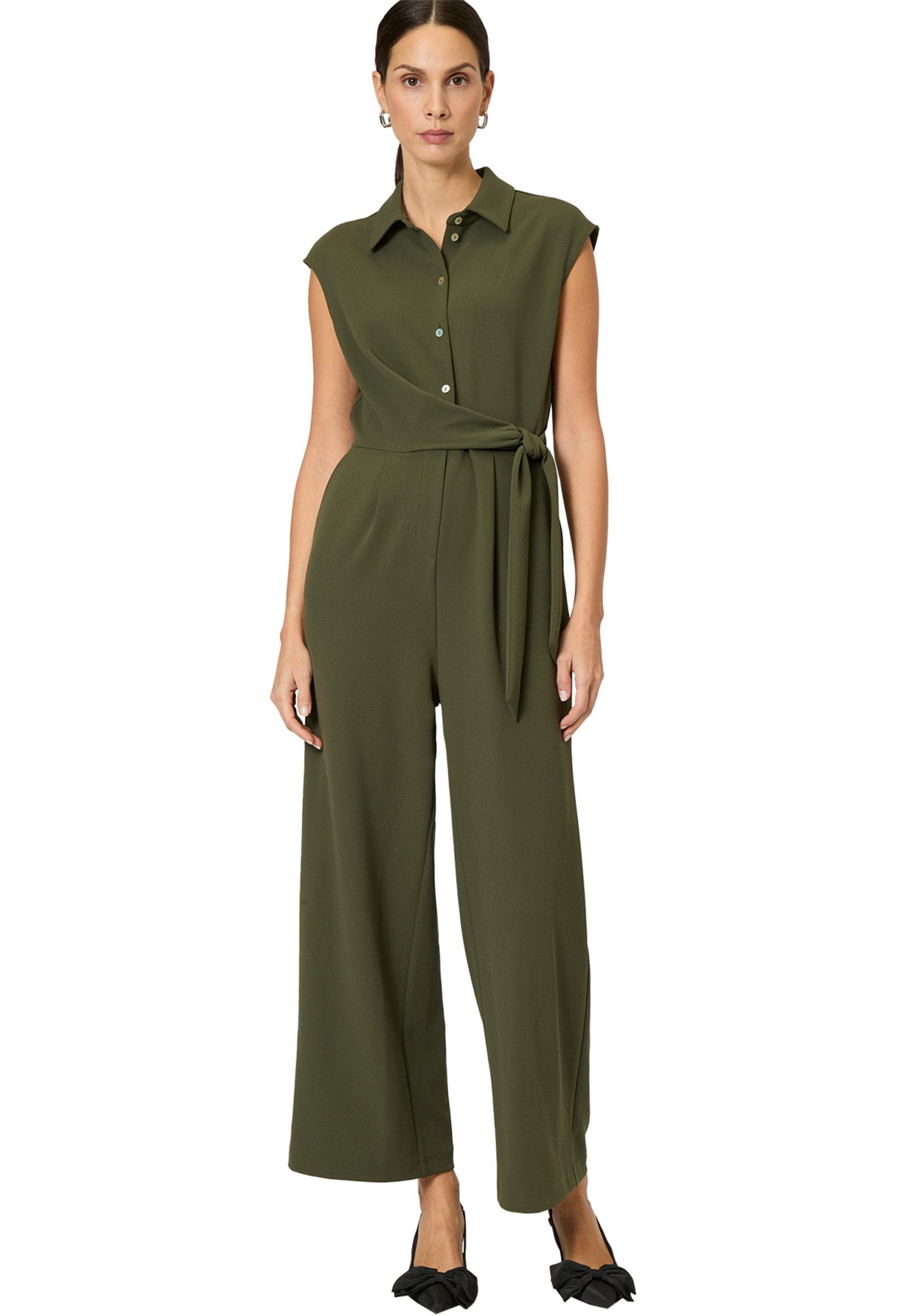Damen Ärmelloser Jumpsuit Mit Gürtel