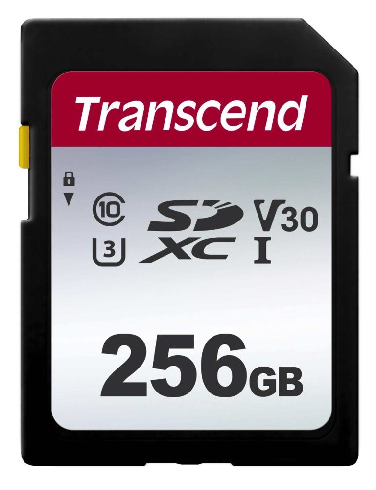 Transcend SDXC Karte 256GB Speicherkarte 300S UHS-I U3 4K V30 Class 10 Speicherkarte