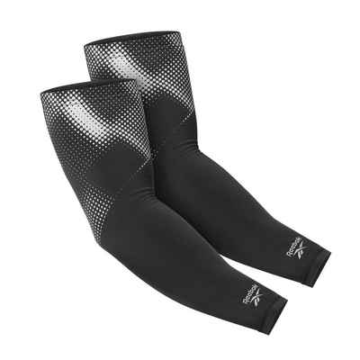 Reebok Armbandage Reebok Compression Arm Sleeve, Schwarz L, Reflektierende Grafiken für bessere Sichtbarkeit im dunkeln