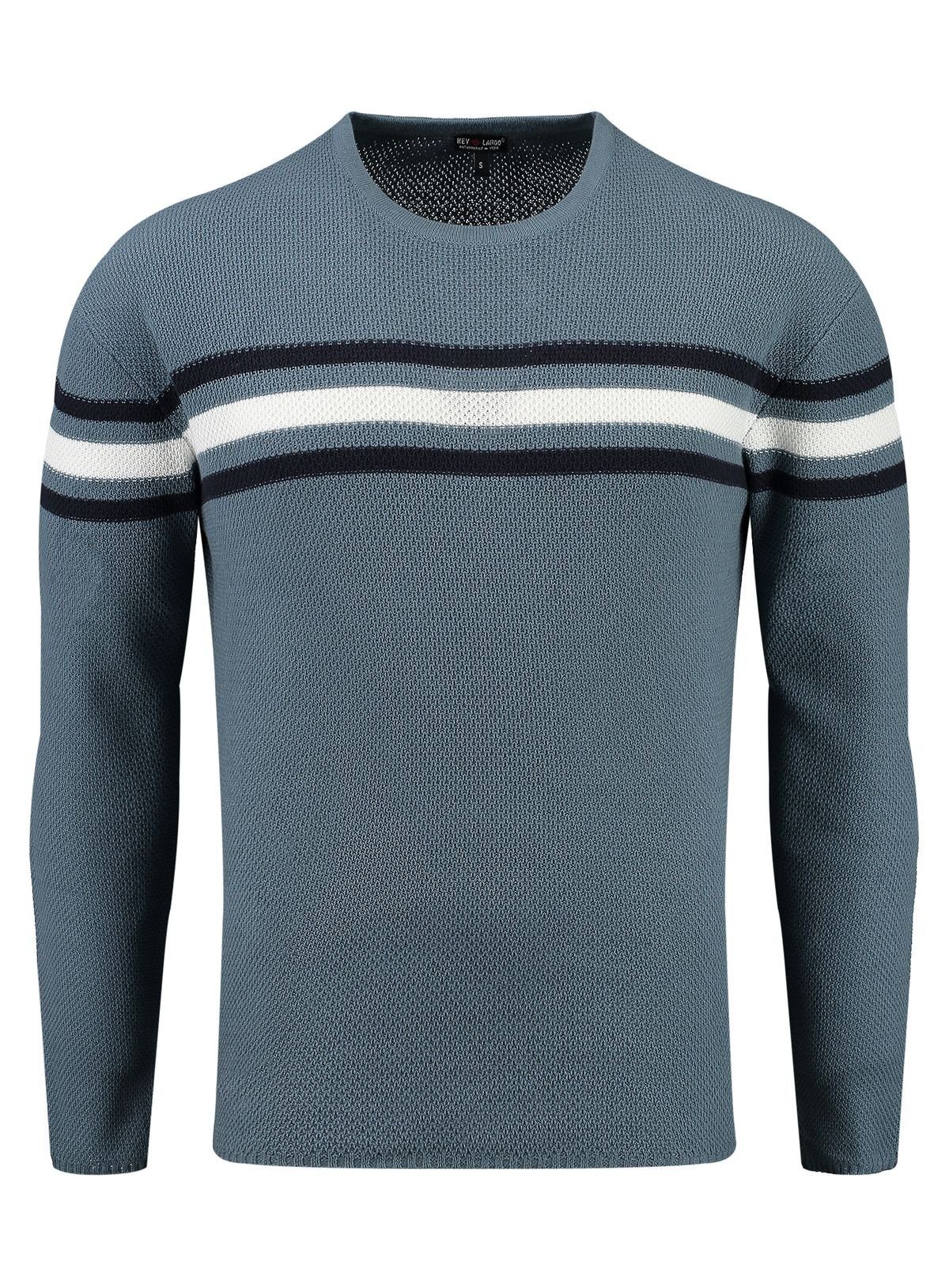 Key Largo Strickpullover Booking für Herren kontrast Look gestreift MST0011 günstig online kaufen